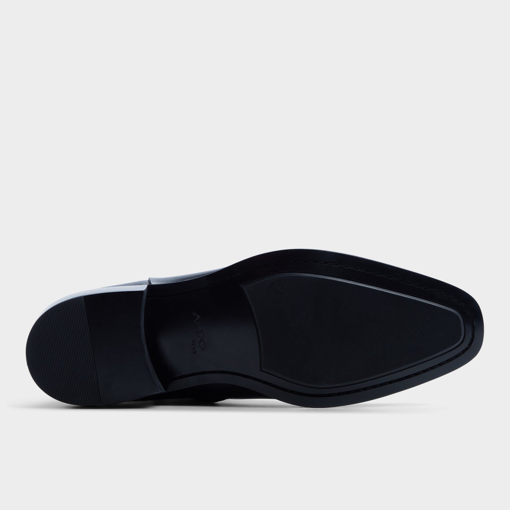 View of Open Black Amur Ankle boot's sole