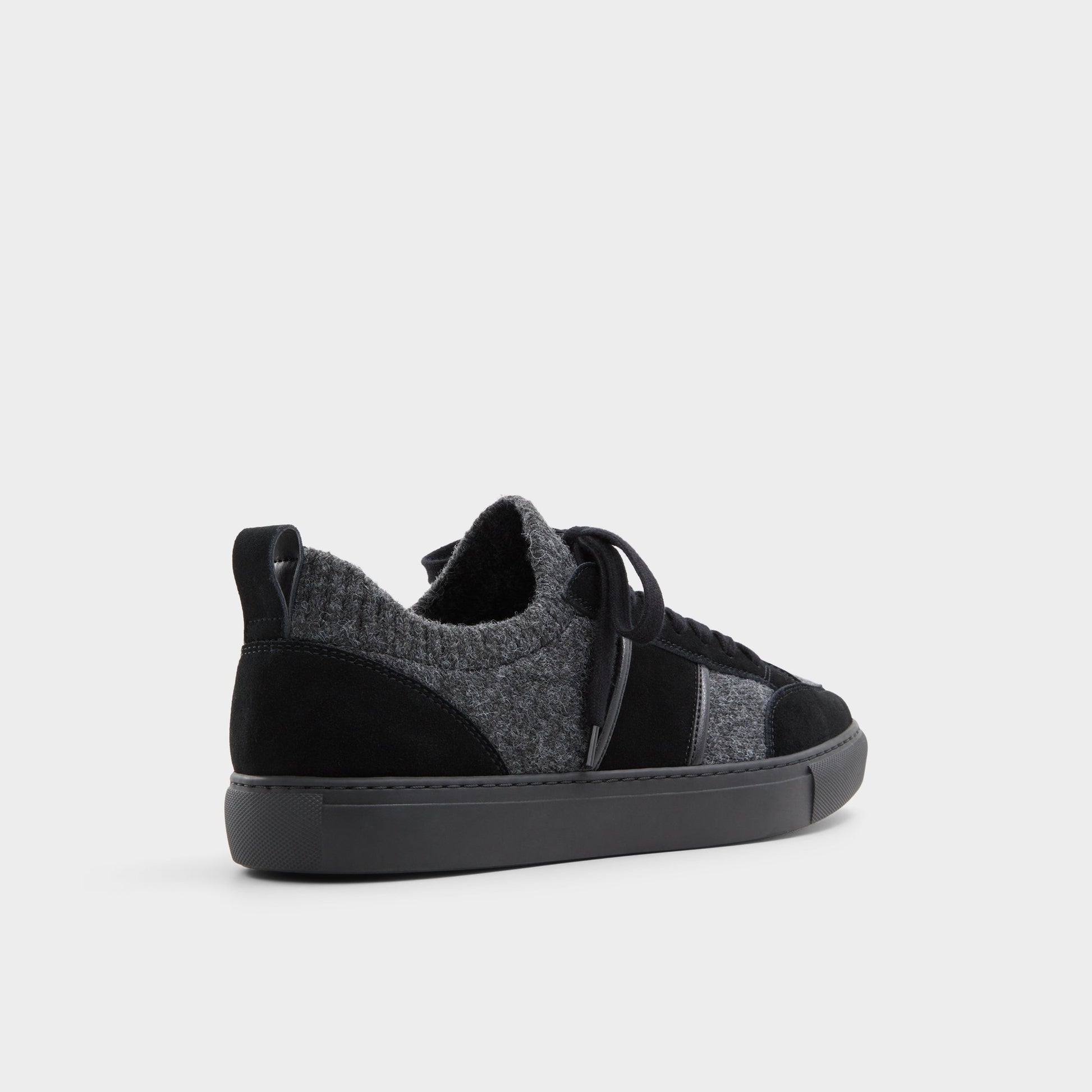 Three-quarter angle of Black Owens Low top sneaker's back side