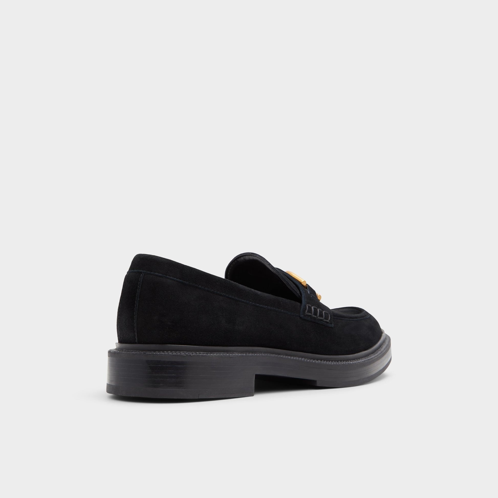Three-quarter angle of Black Norris Loafer's back side