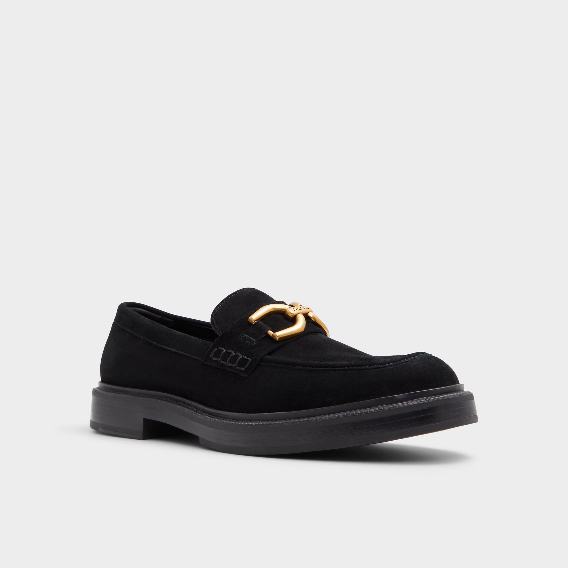 Three-quarter angle of Black Norris Loafer's front side