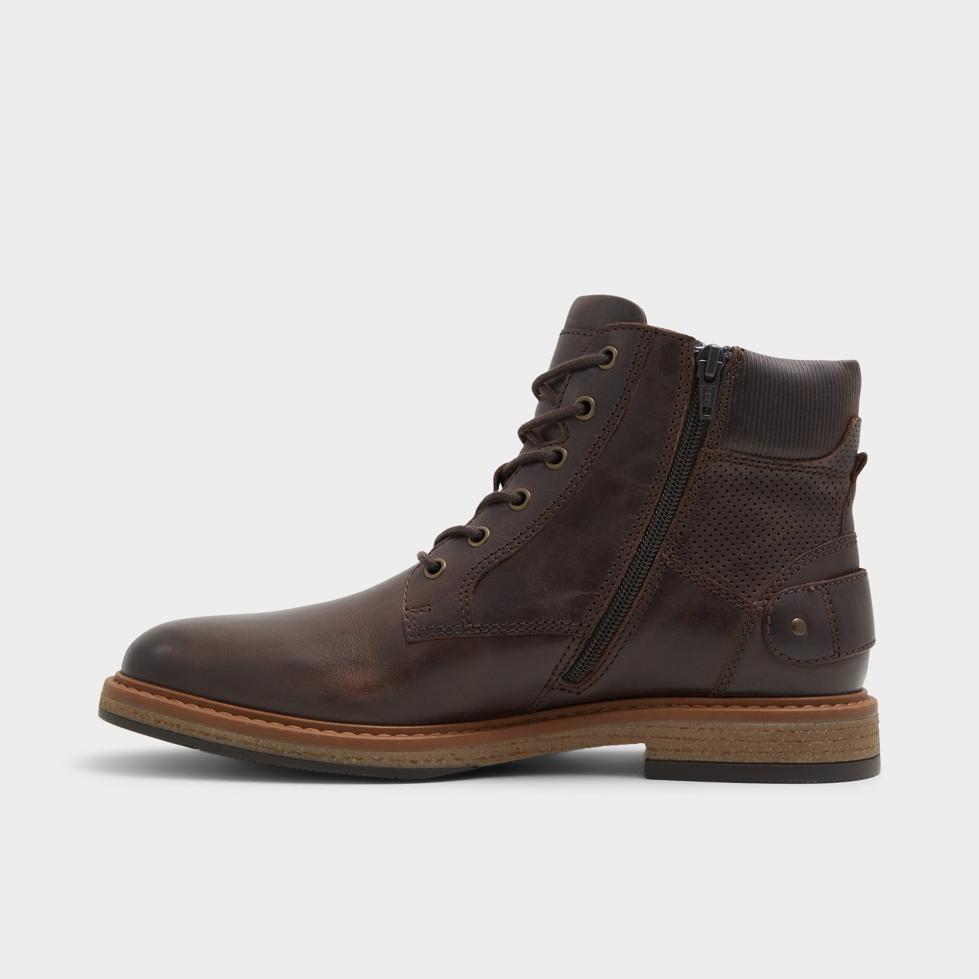 Side view of Dark Brown Halard Lace-up boot