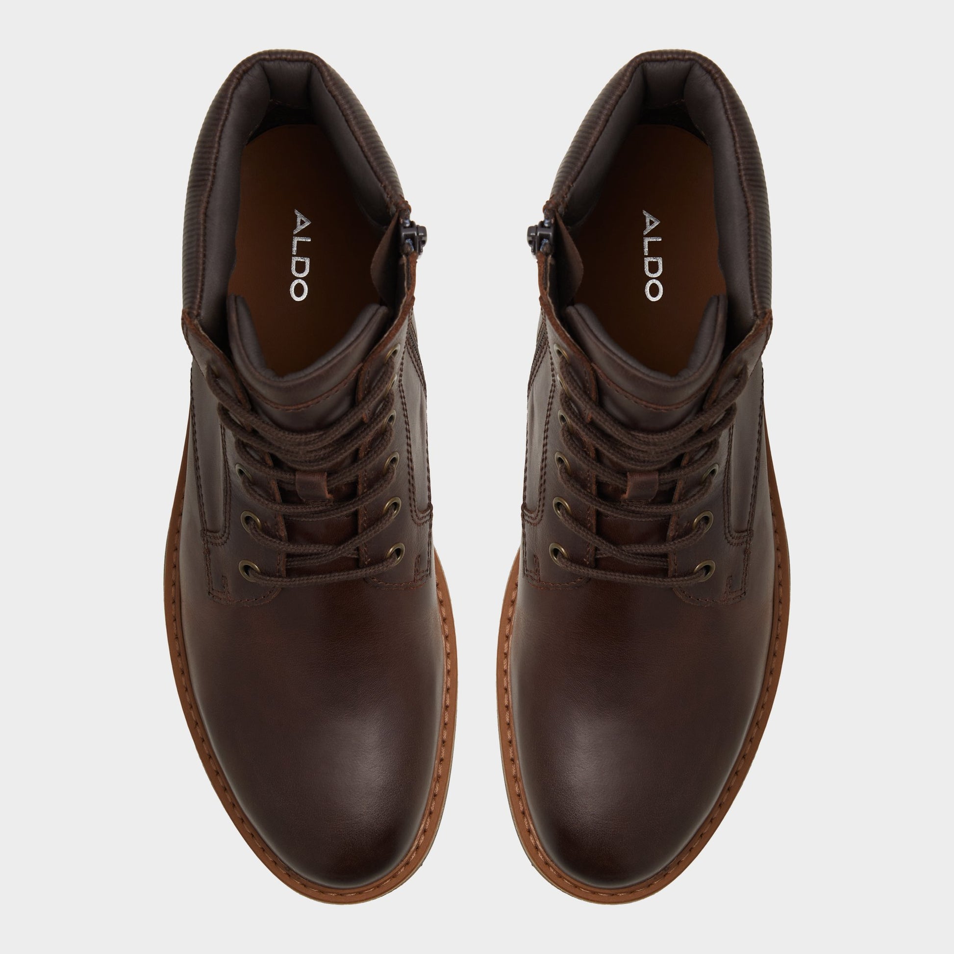 Top-down view of the Dark Brown Halard Lace-up boot