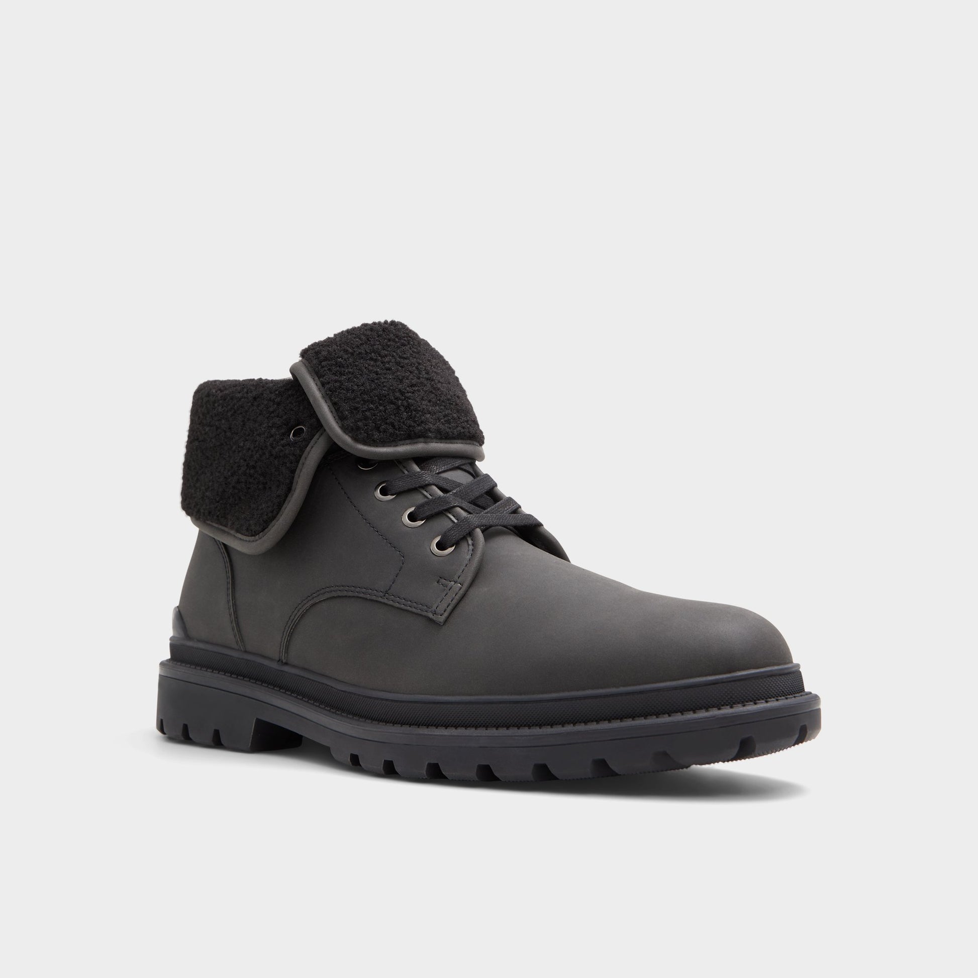 Three-quarter angle of Black Preliand Lace-up boot's front side