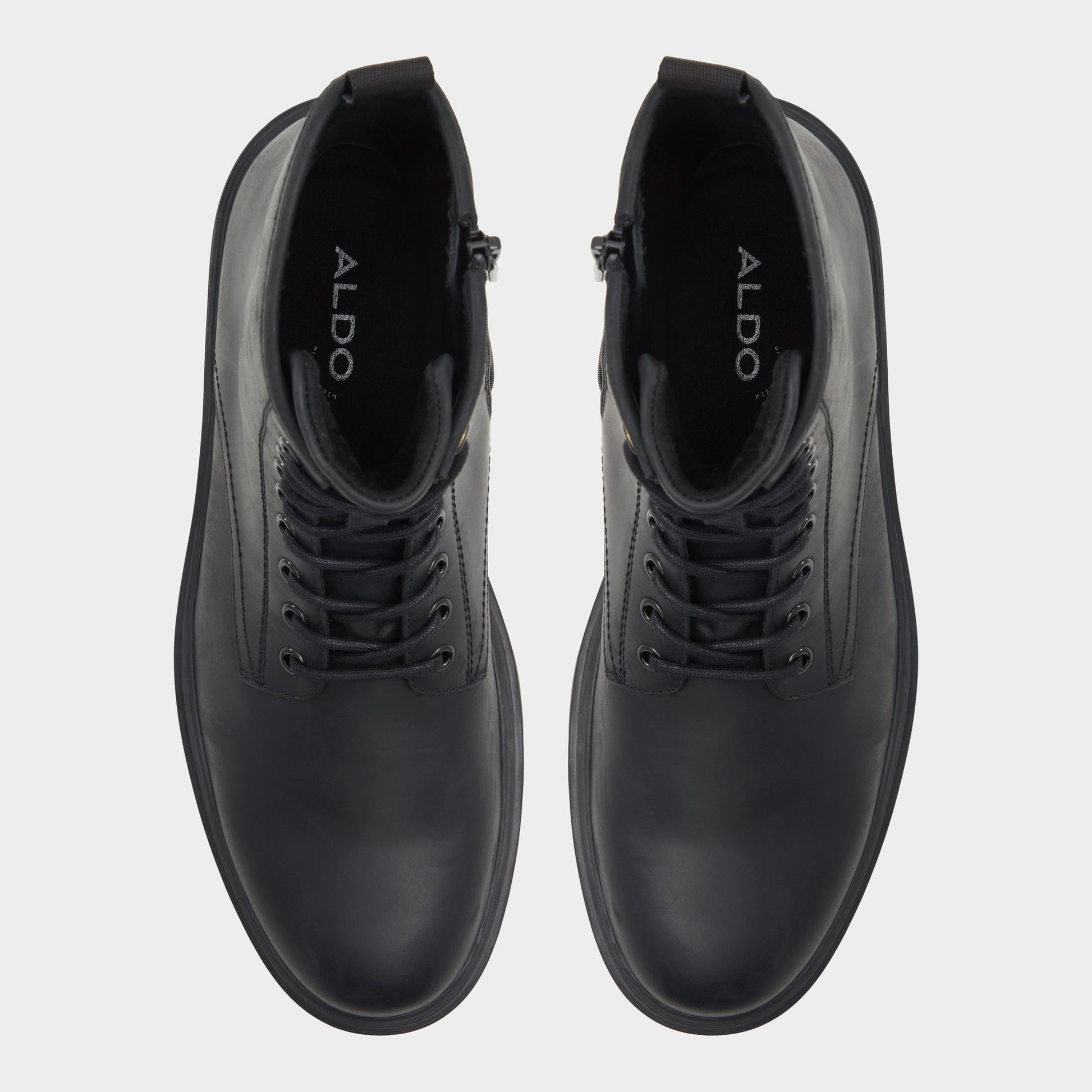 Top-down view of the Other Black Graveldiver Lace-up boot