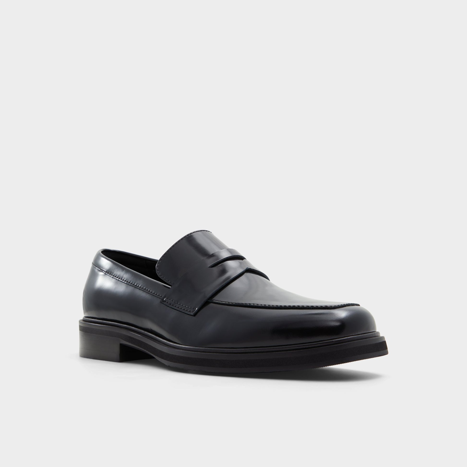 Three-quarter angle of Black Luka Loafer's front side