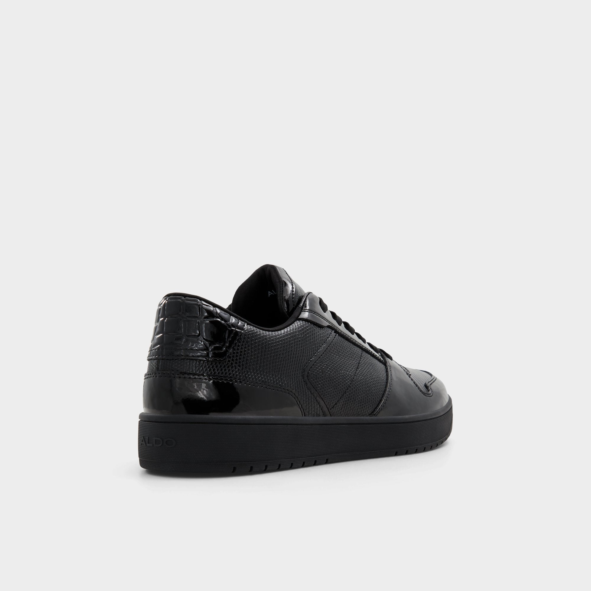Zethan Black Synthetic Patent Men's Low top