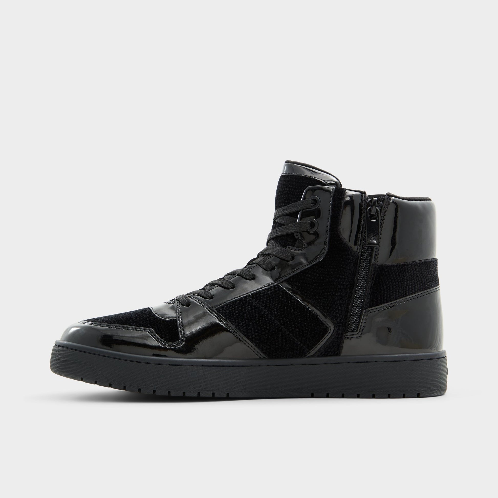 Side view of Black Jaden High top sneaker