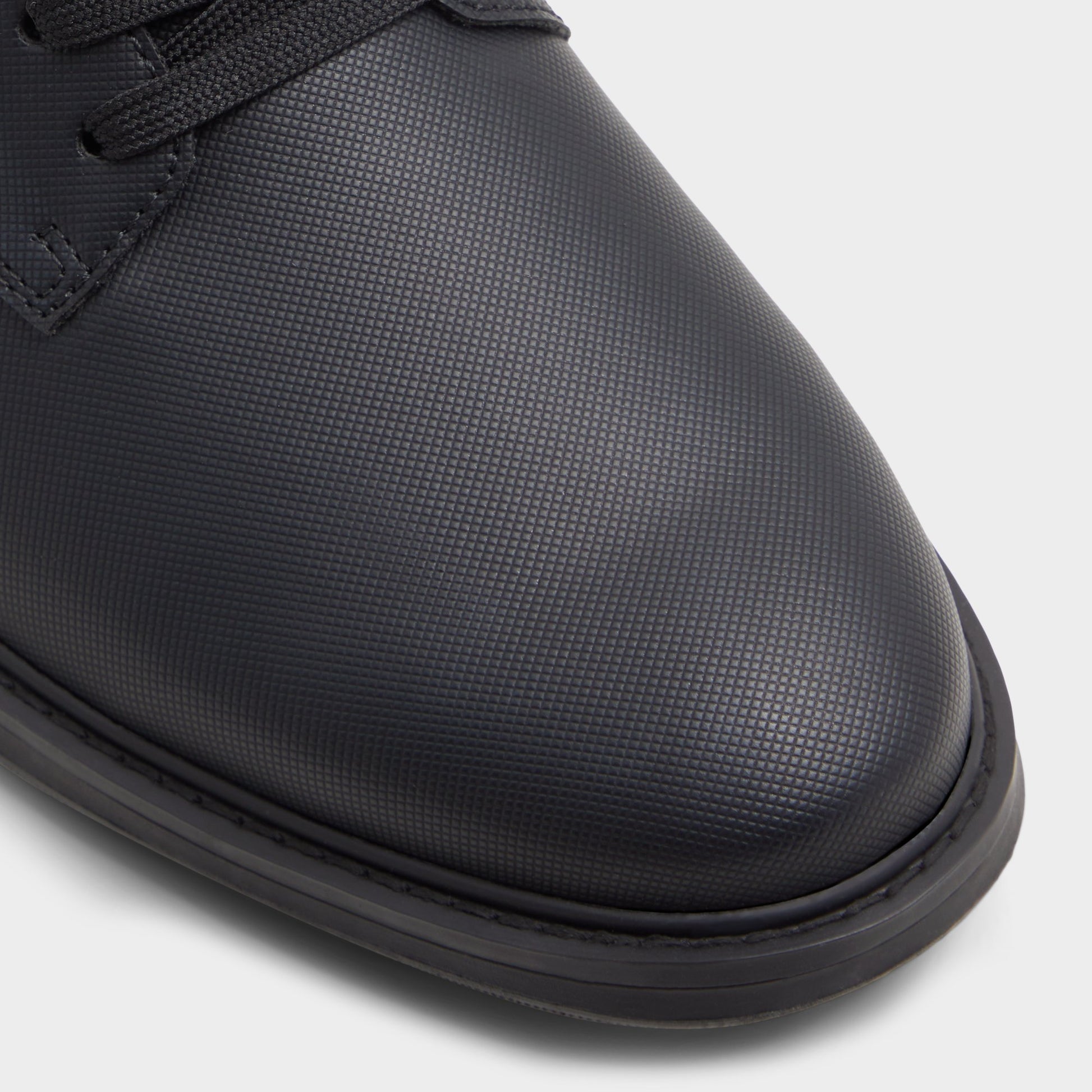 Close-up of the Black Preth Oxford shoe