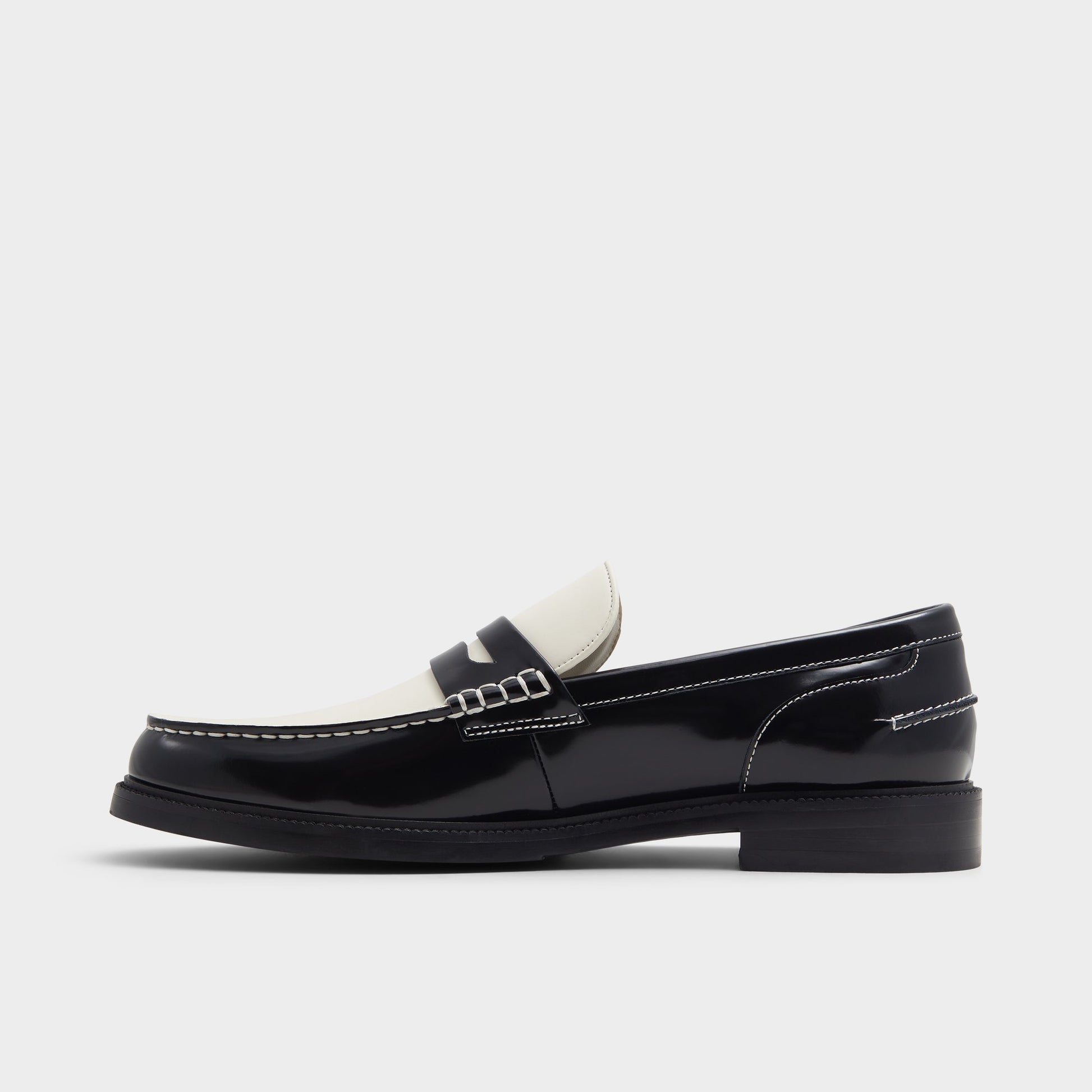 Side view of Black/White Kieran Loafer