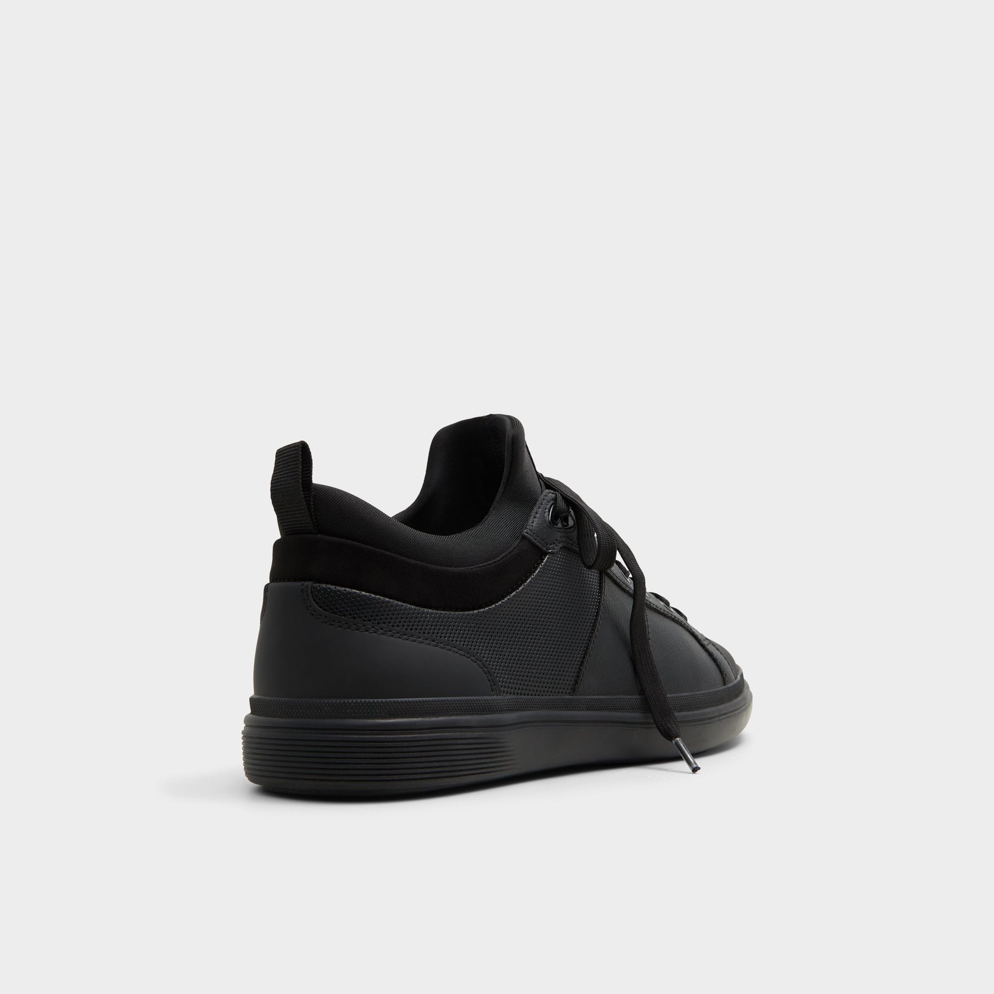 Three-quarter angle of Black/Black Salloker Low top sneaker's back side