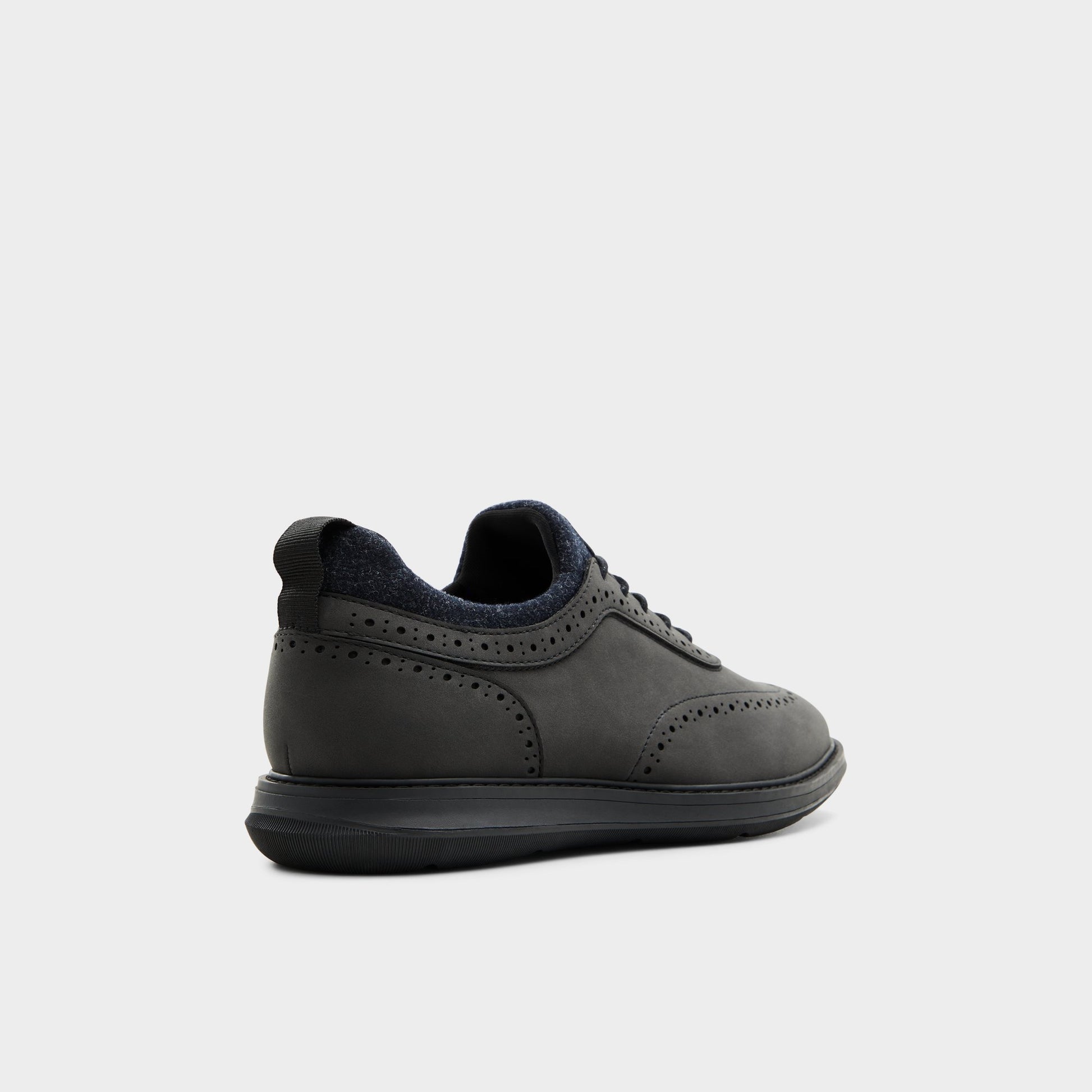 Three-quarter angle of Black Kalister Oxford shoe's back side