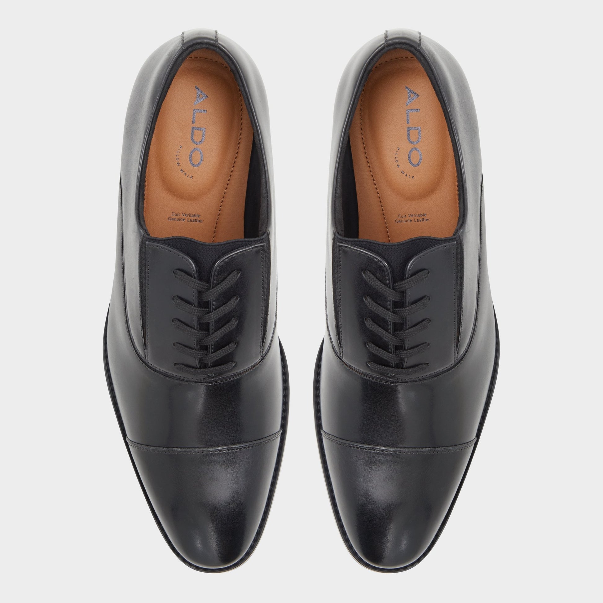 Top-down view of the Black Paxley Oxford shoe