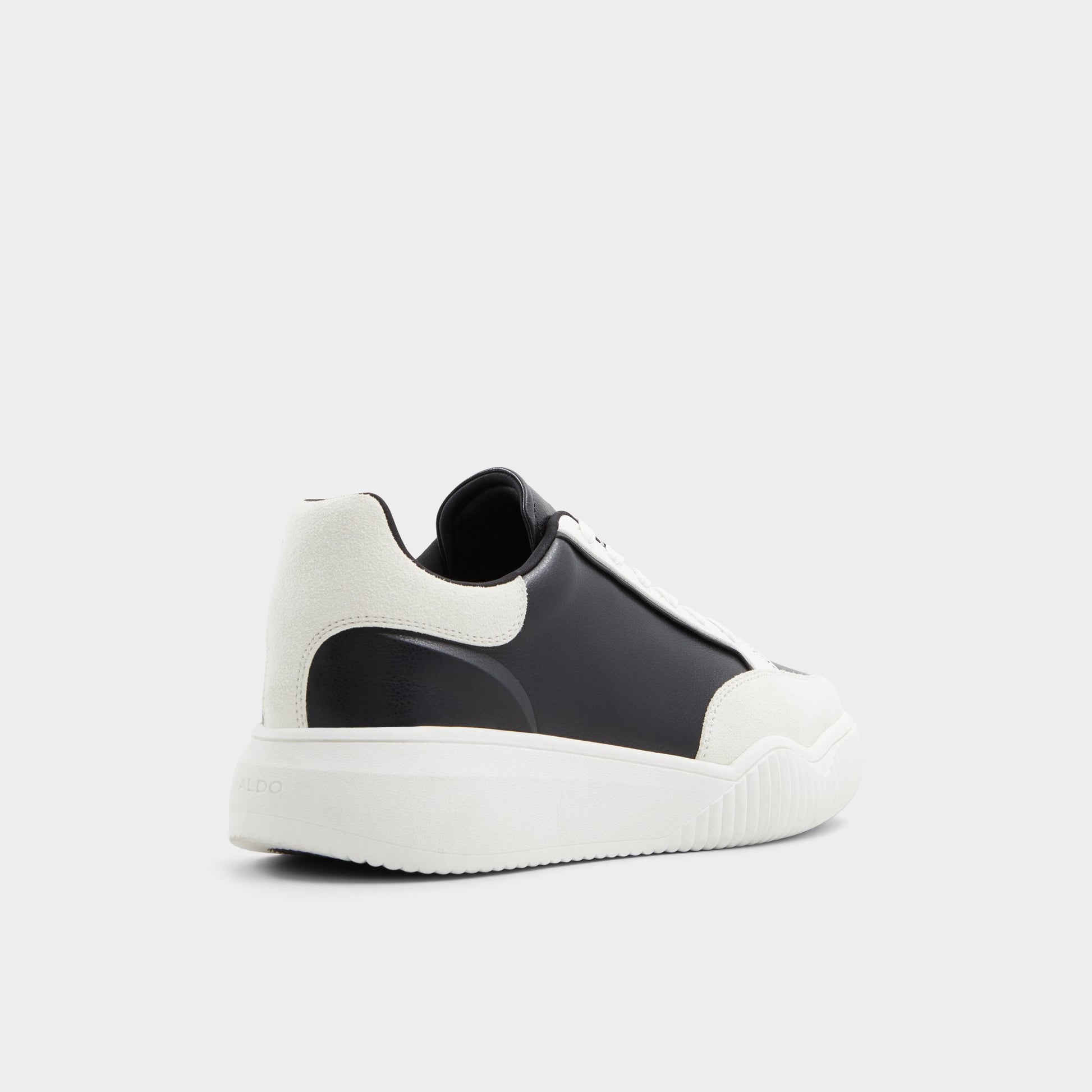 Three-quarter angle of Open Black Kylian Low top sneaker's back side