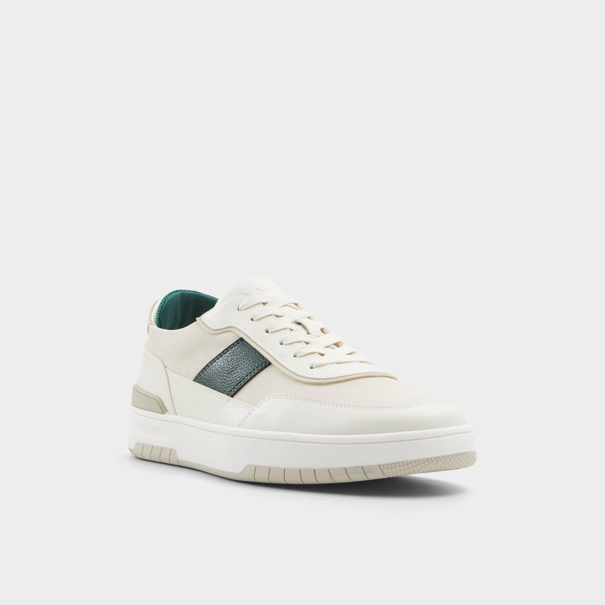 Three-quarter angle of Natural Creed Low top sneaker's front side