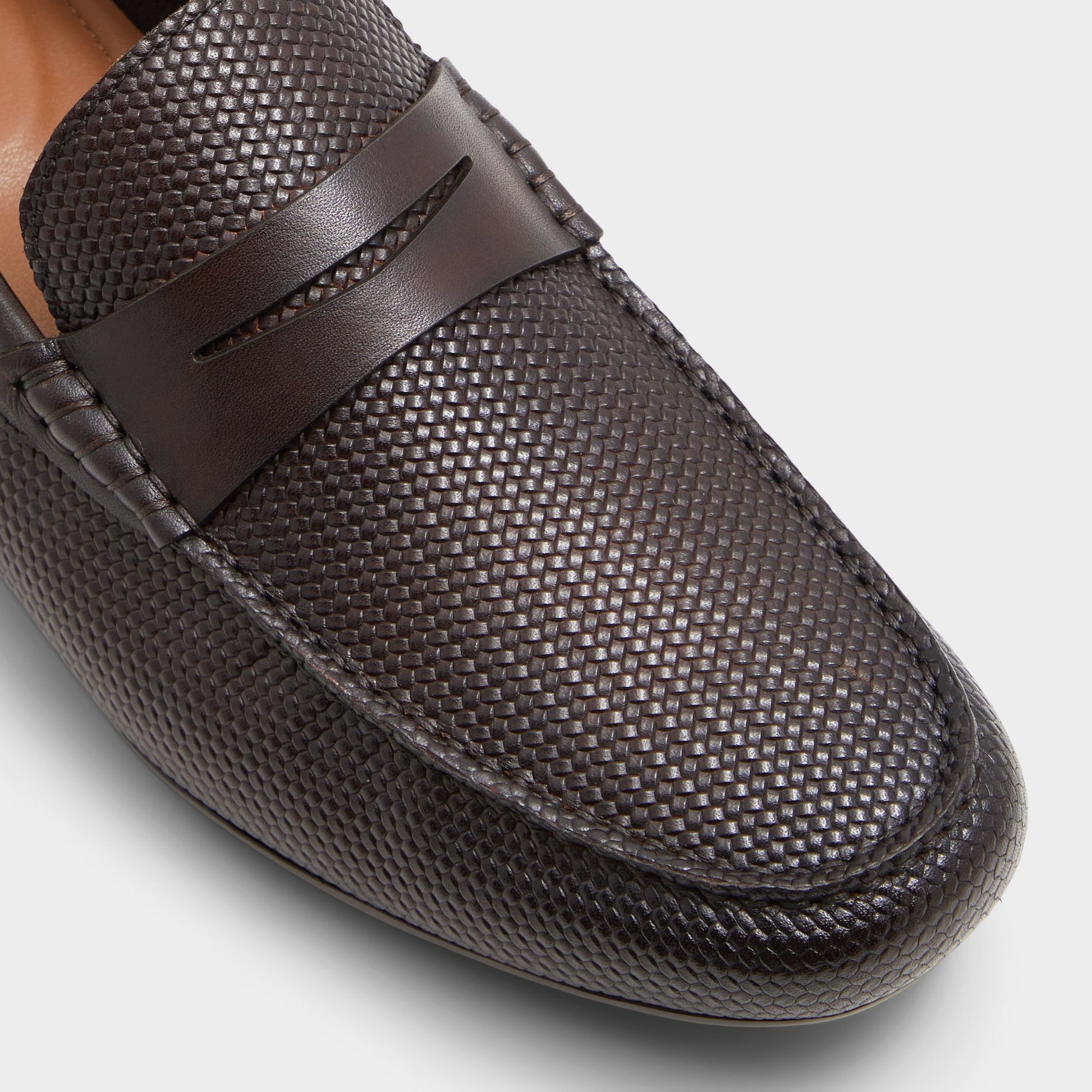 Close-up of the Dark Brown Discourse Driving shoe