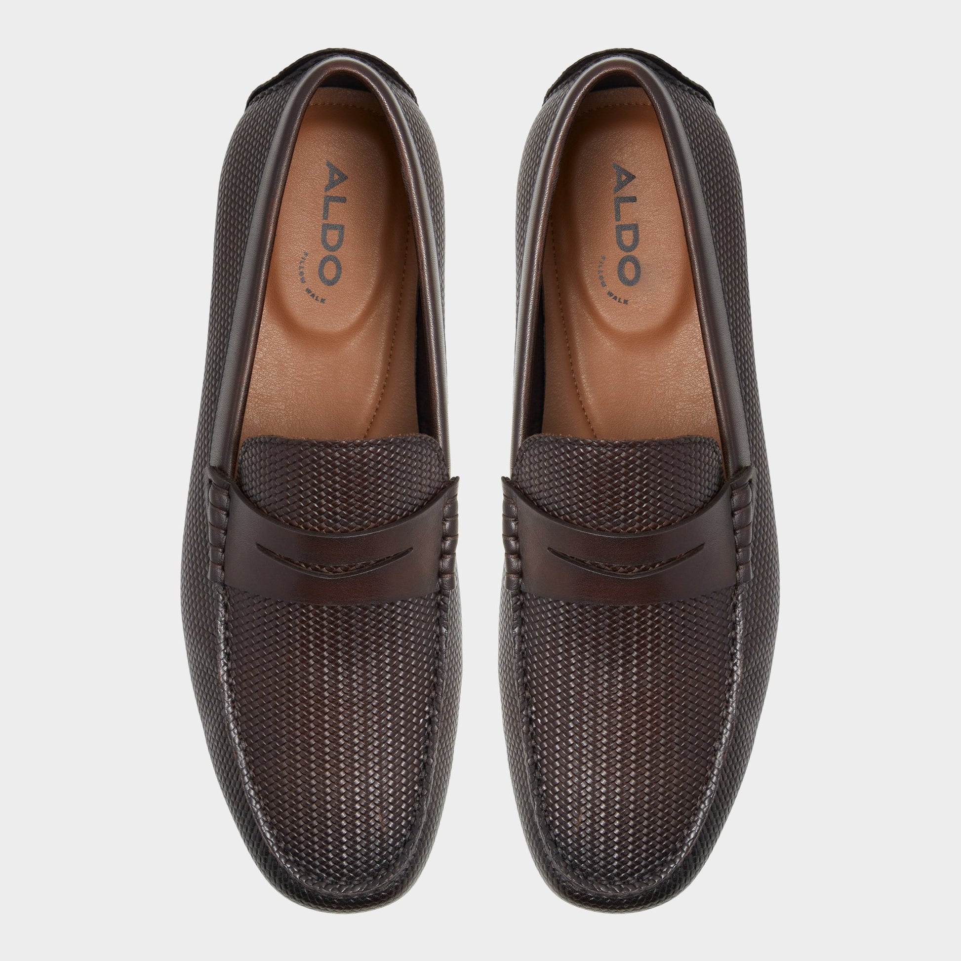 Top-down view of the Dark Brown Discourse Driving shoe