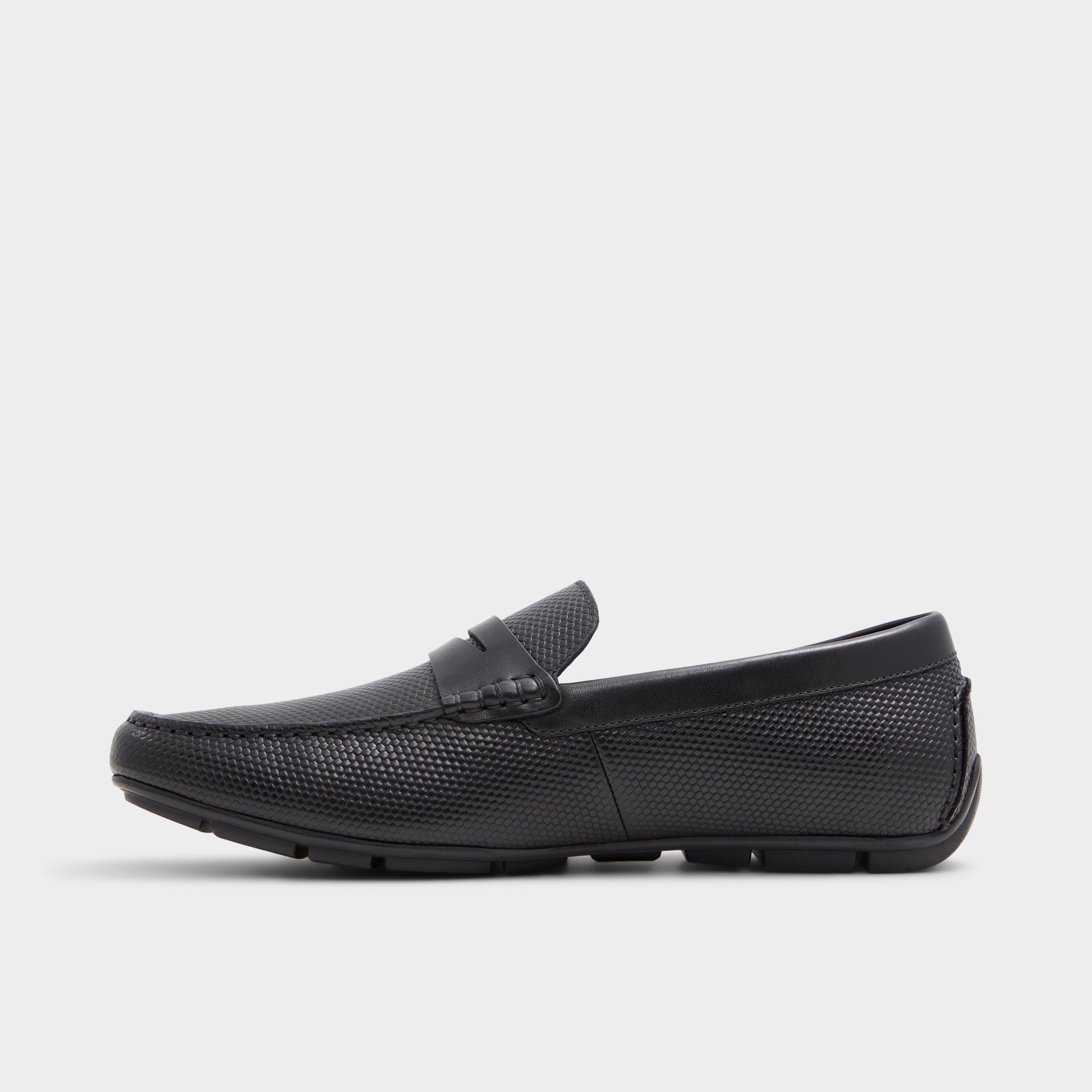 Side view of Black Discourse Driving shoe
