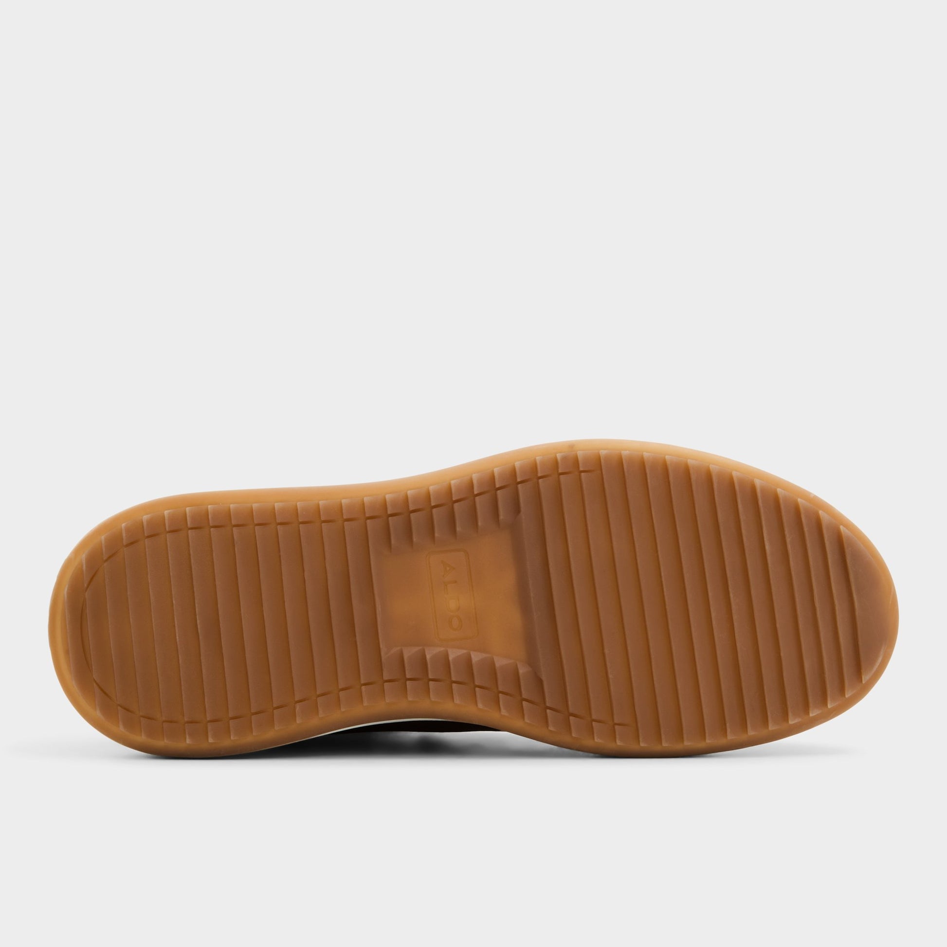View of Cognac Gibson Lace-up boot's sole