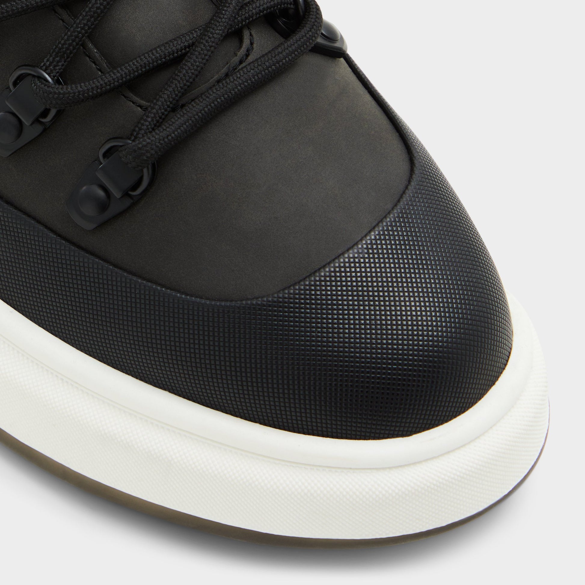 Close-up of the Black Gibson Lace-up boot