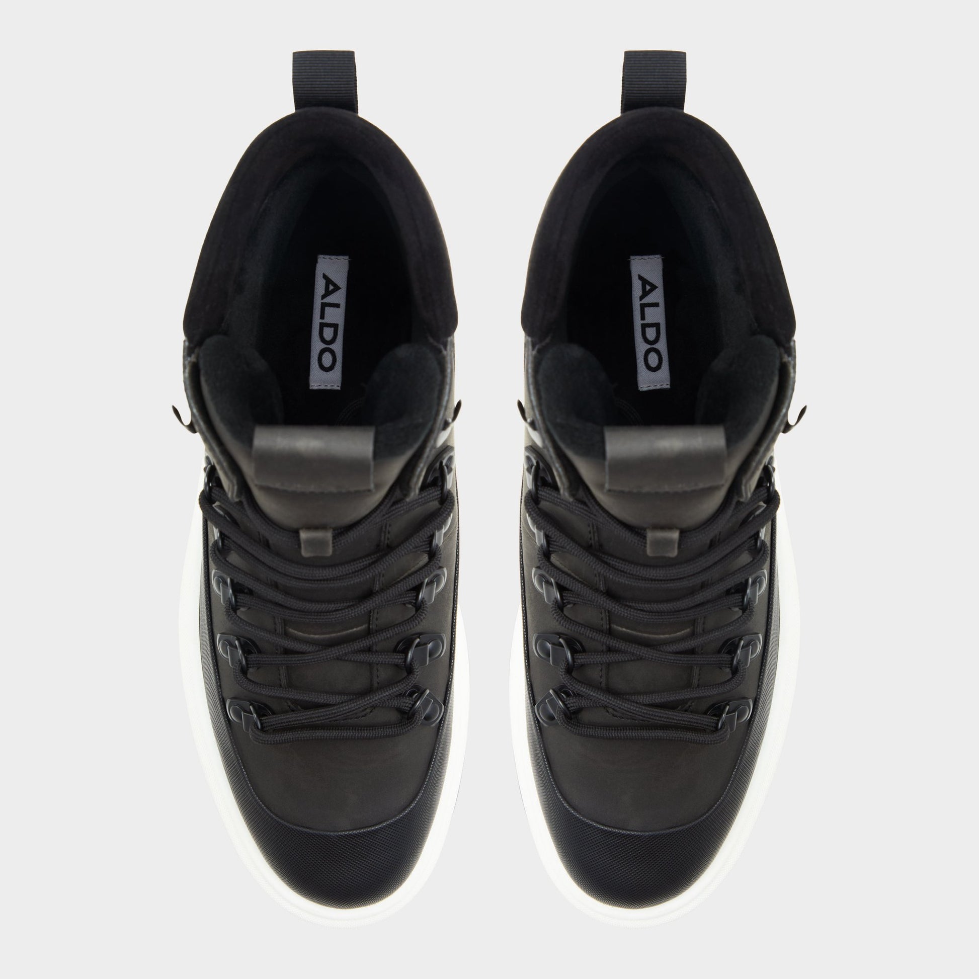 Top-down view of the Black Gibson Lace-up boot