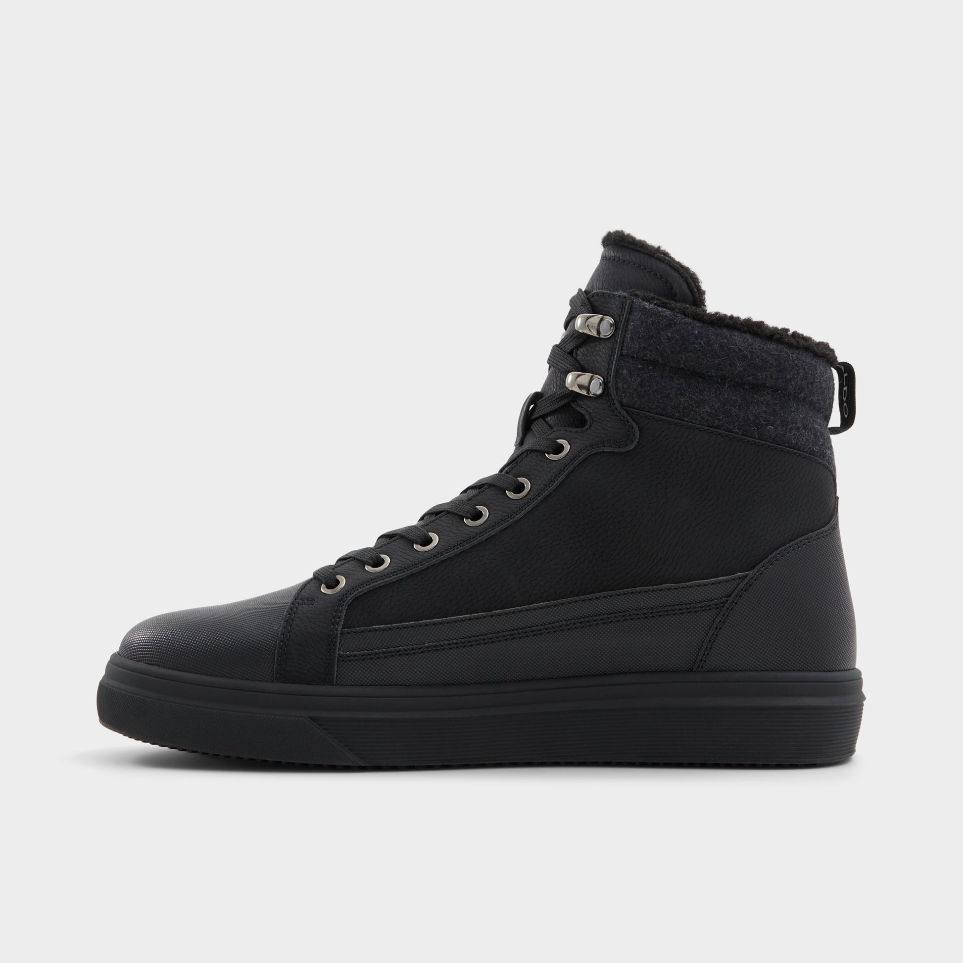 Side view of Black Tannon Lace-up boot