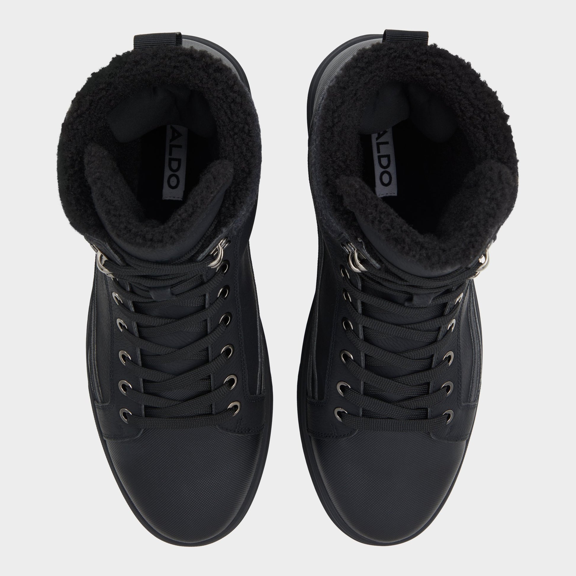 Top-down view of the Black Tannon Lace-up boot