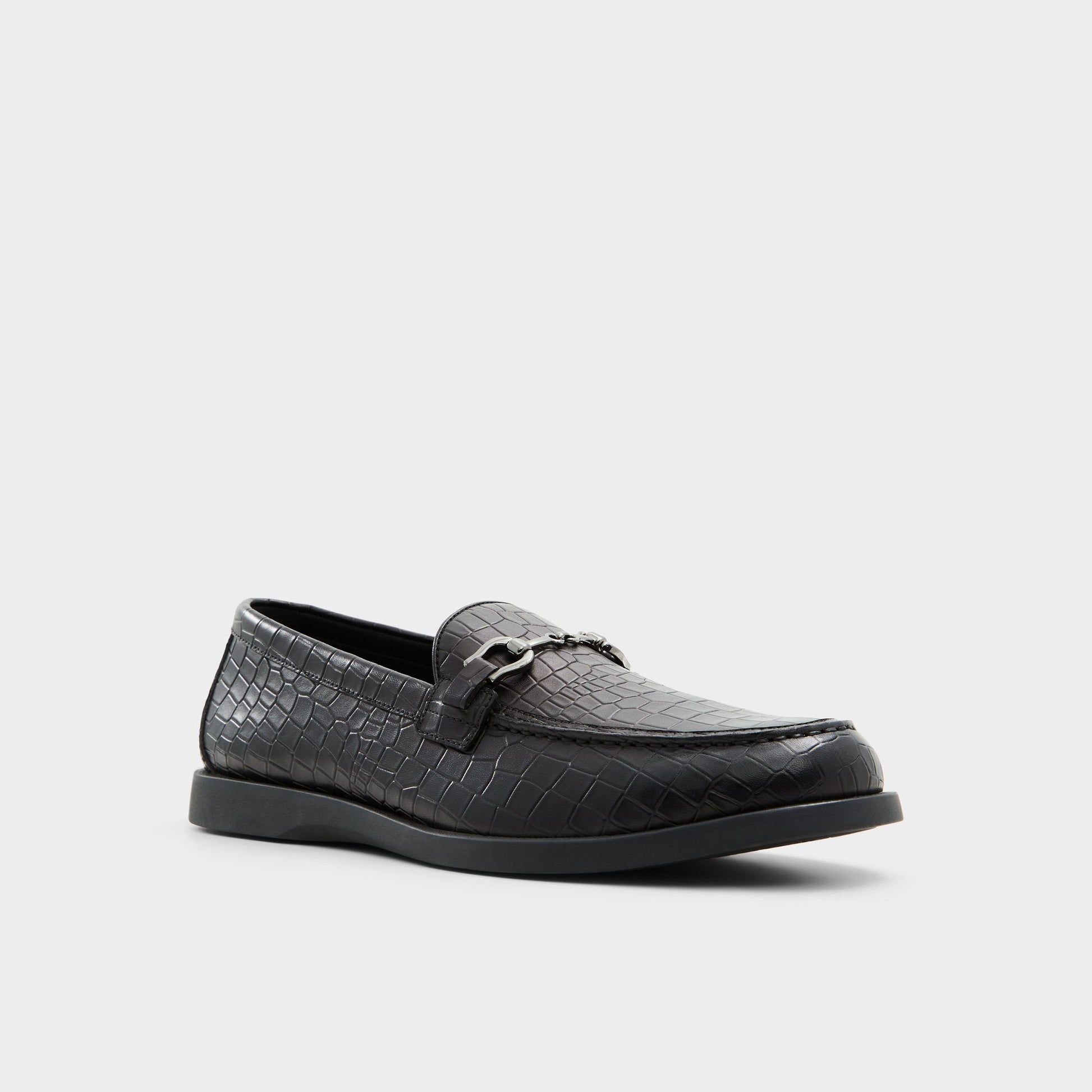 Three-quarter angle of Black Sevul Loafer's front side