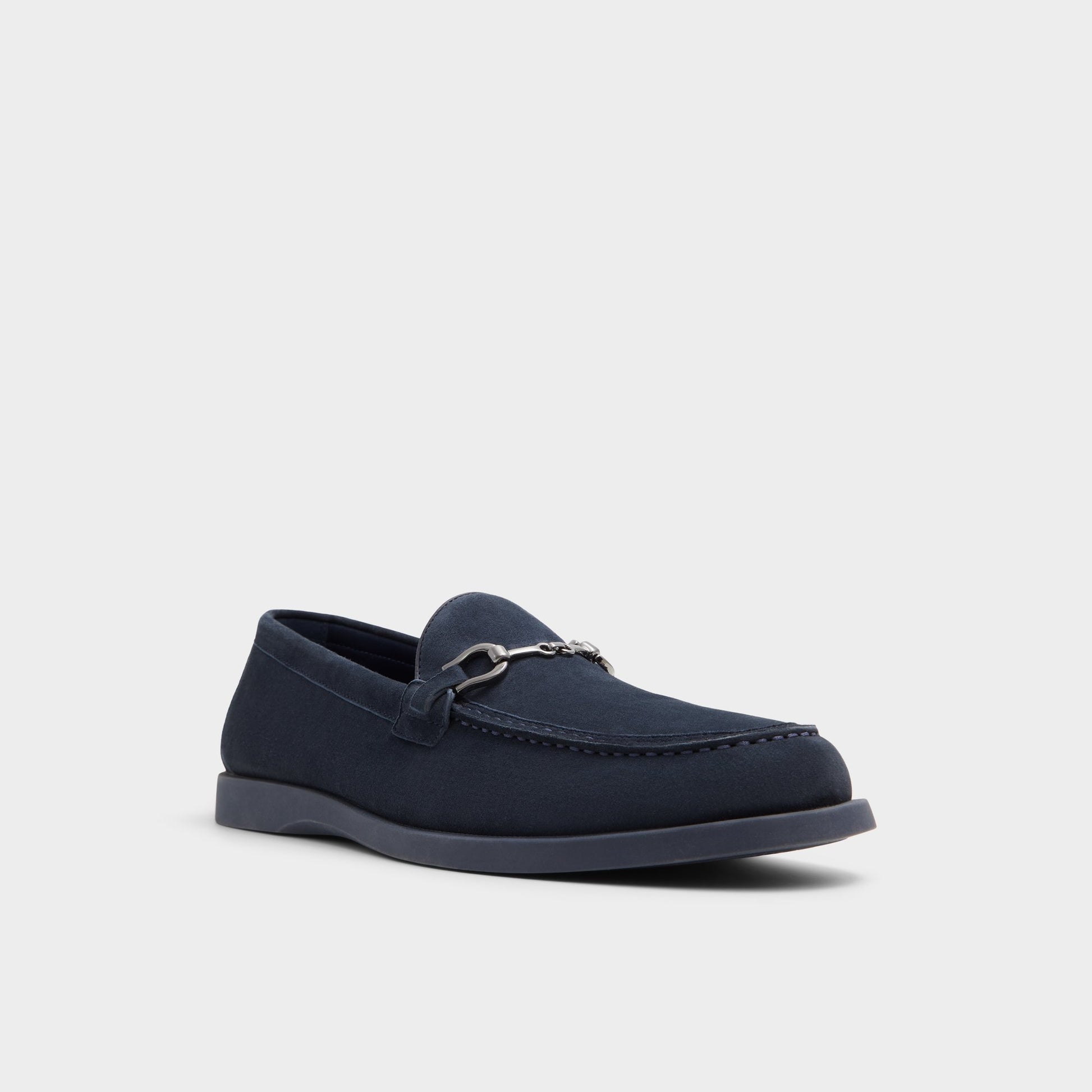 Three-quarter angle of Navy Sevul Loafer's front side