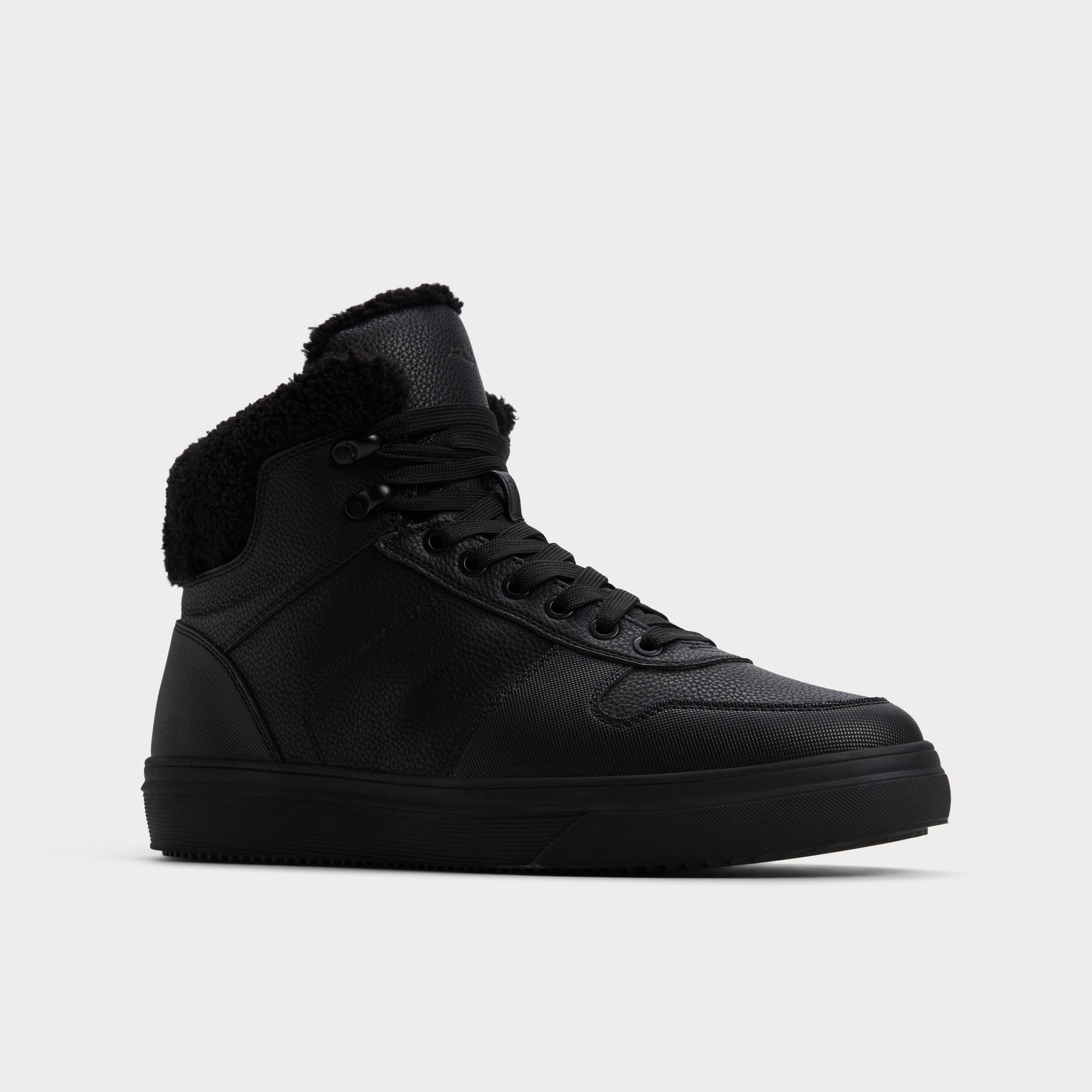 Three-quarter angle of Black Smithy Lace-up boot's front side