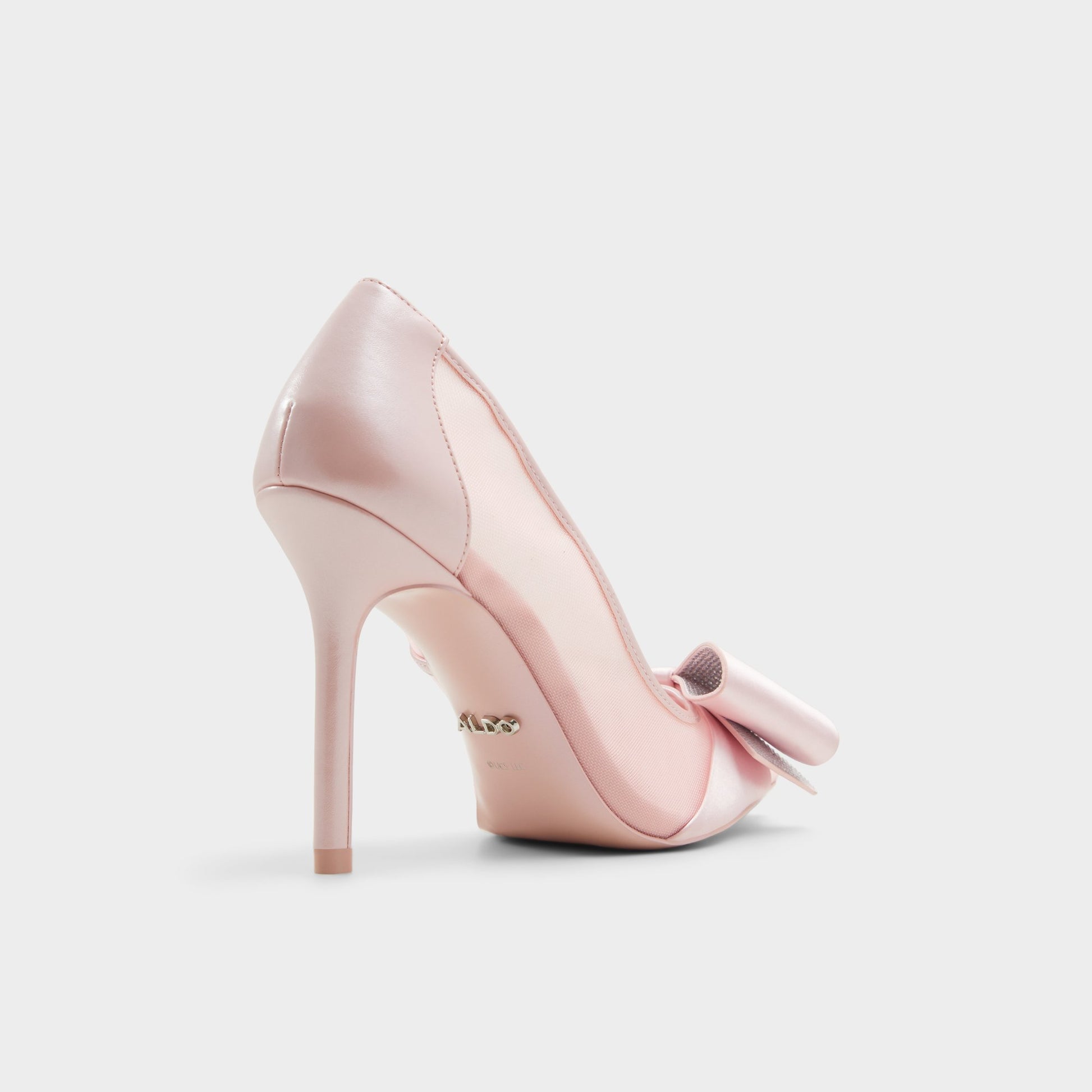 Three-quarter angle of Pink Amazafying Pump's back side