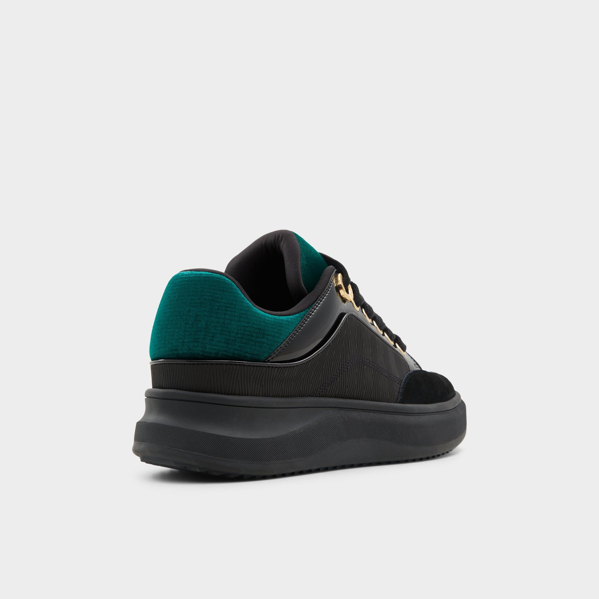 Three-quarter angle of Black Hisroyalozness Wicked x ALDO's back side
