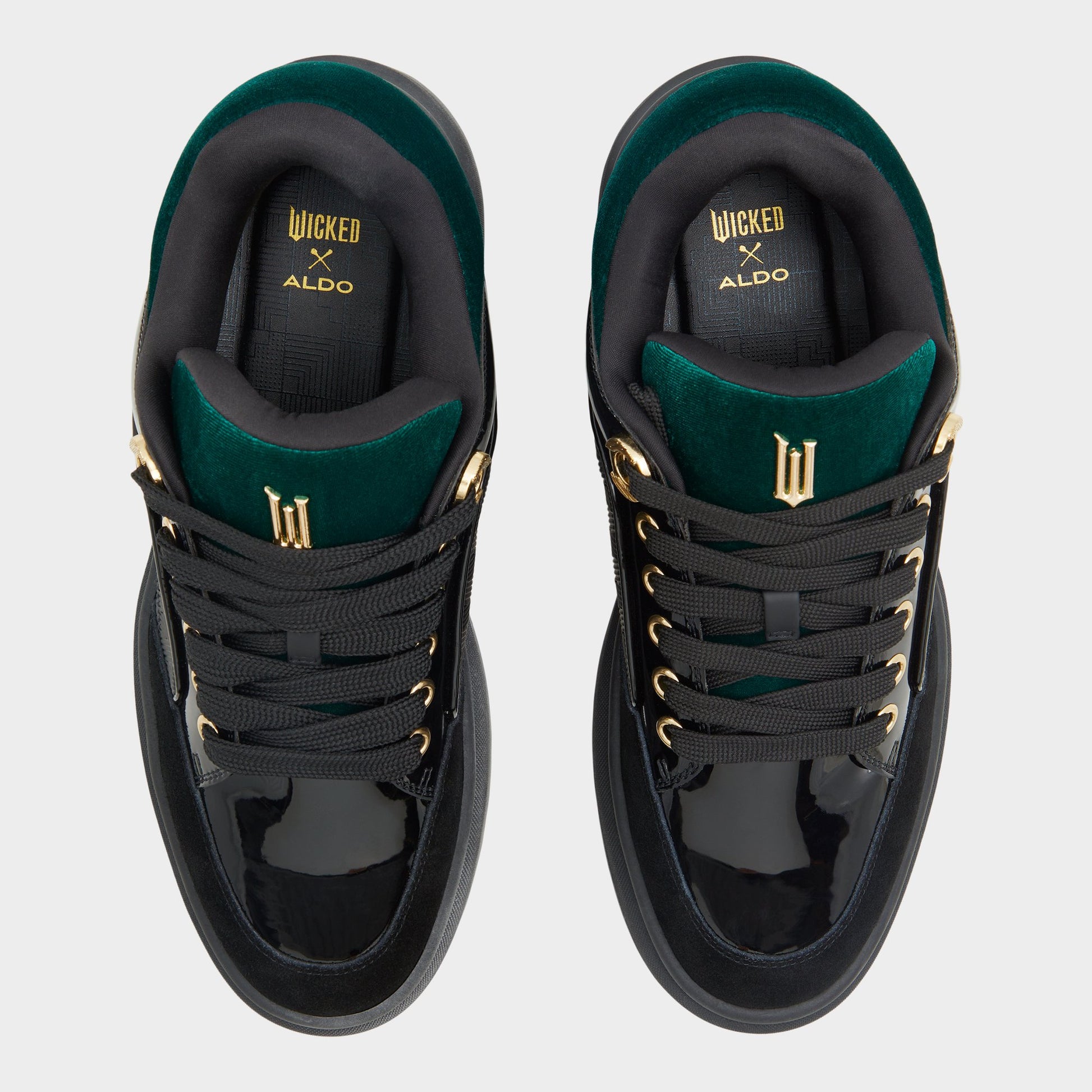 Top-down view of the Black Hisroyalozness Wicked x ALDO