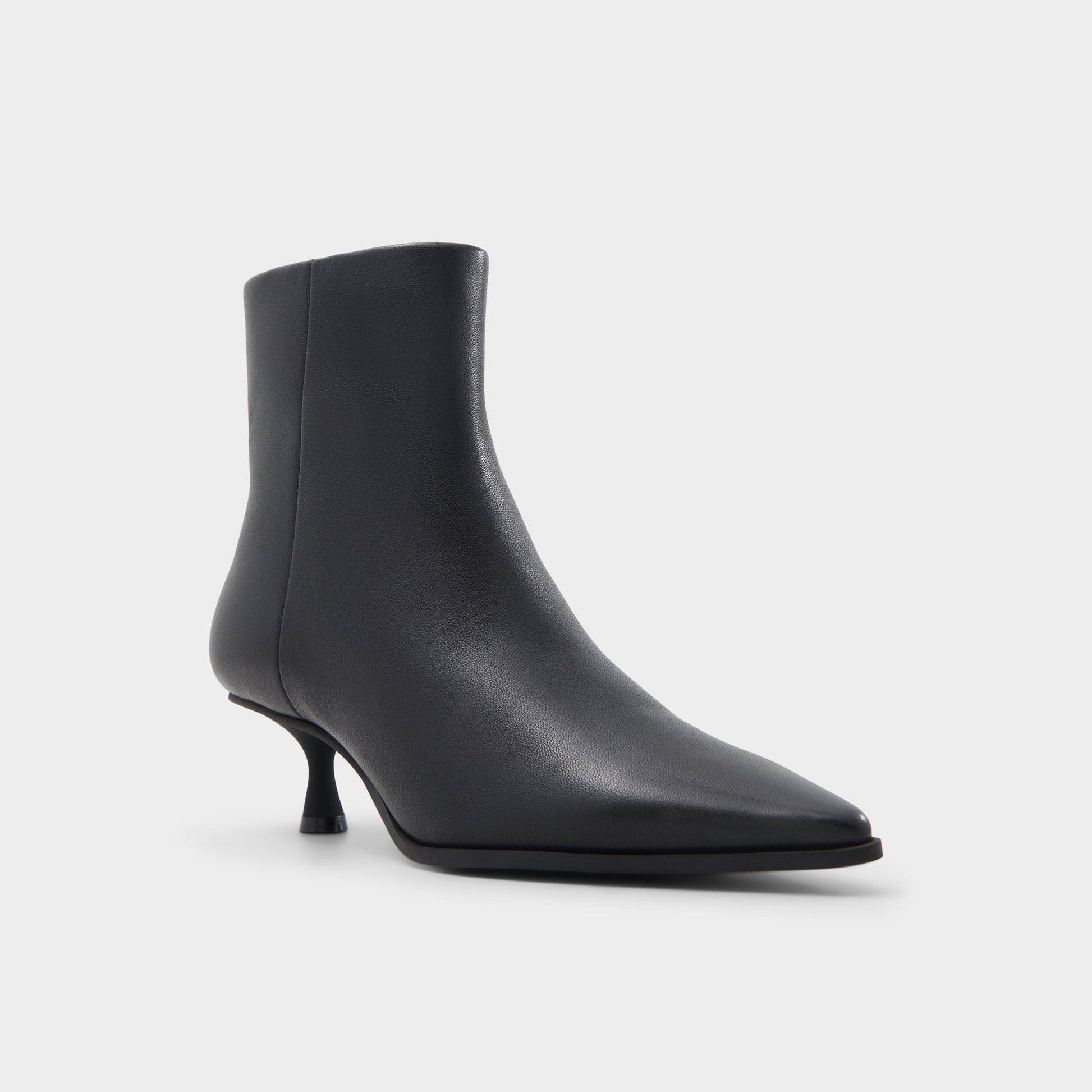 Three-quarter angle of Black Emmalie Ankle boot's front side
