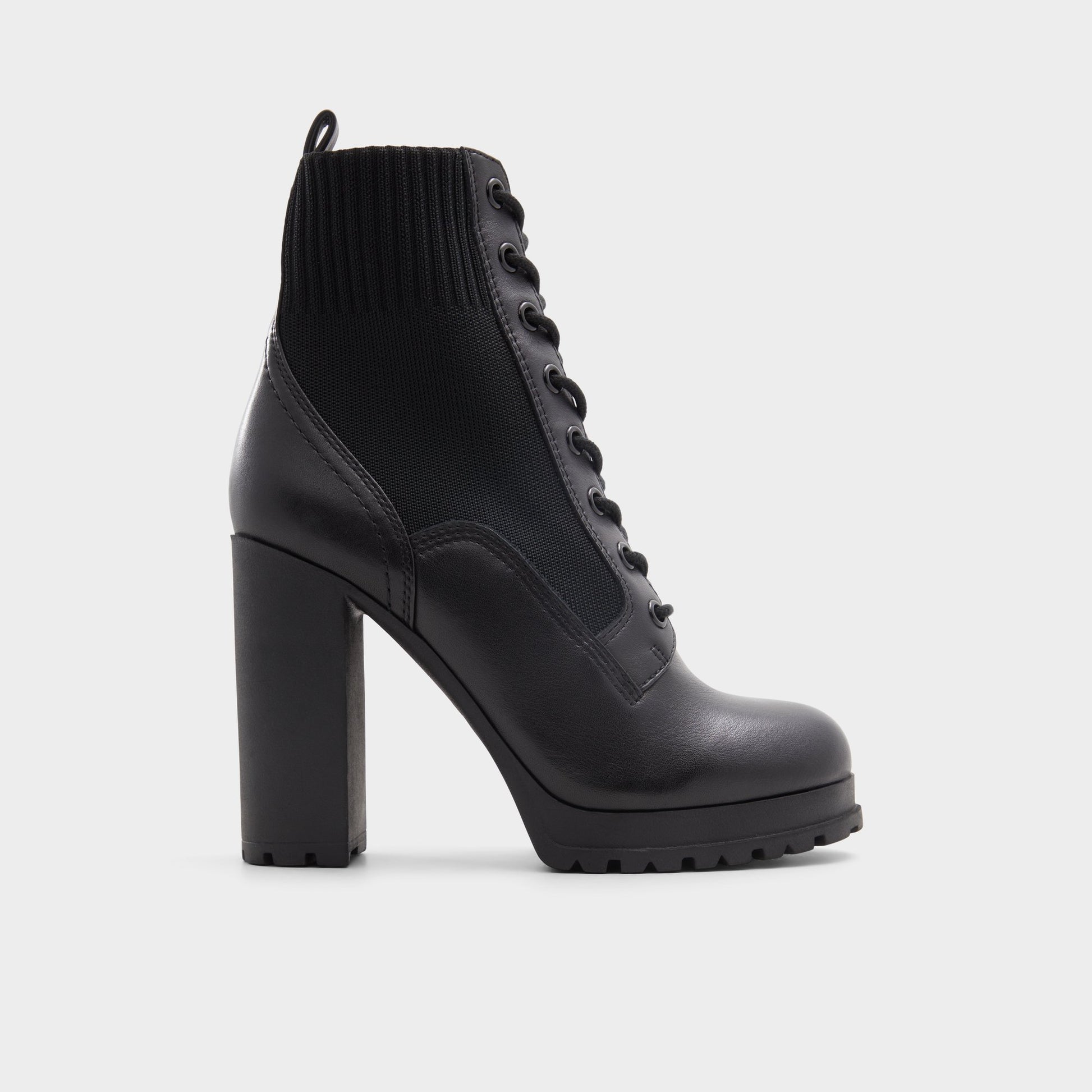 Main View of Black Rebellious Combat ankle boot for Womens