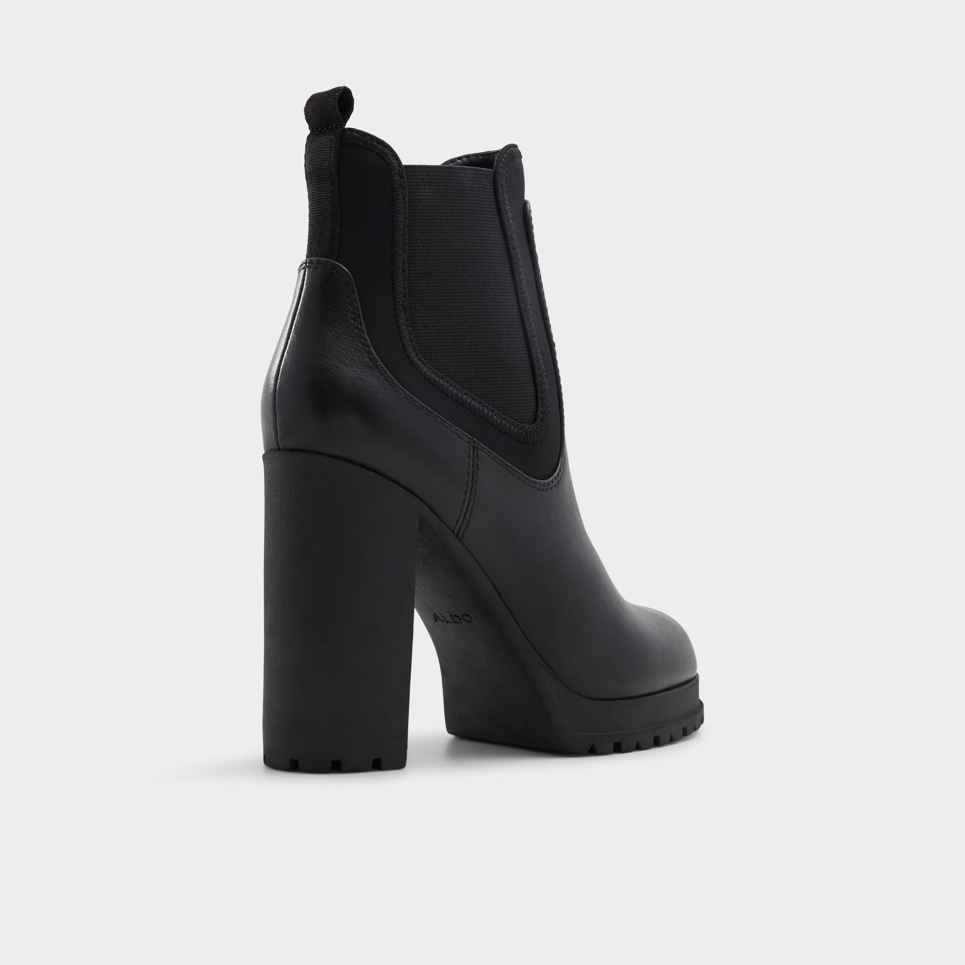 Three-quarter angle of Black Bold Ankle boot's back side