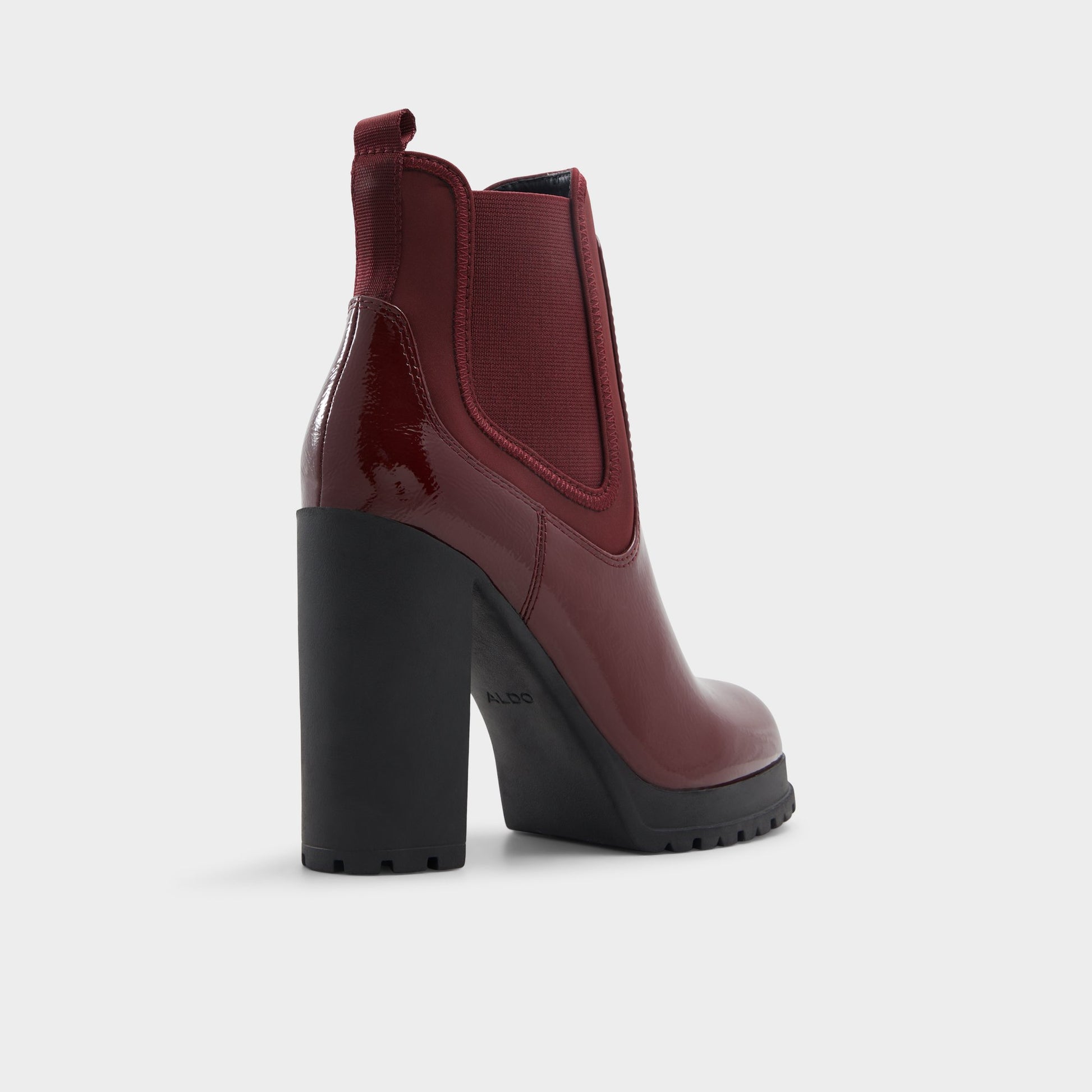 Three-quarter angle of Bordo Bold Ankle boot's back side