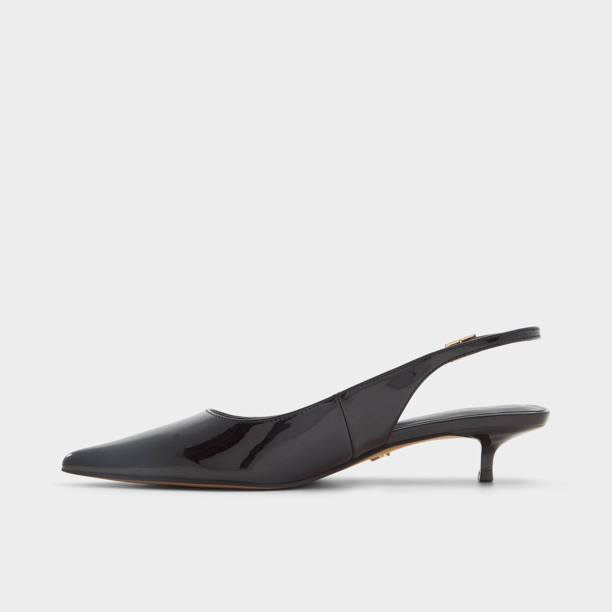 Side view of Black Lennoxie Slingback heel