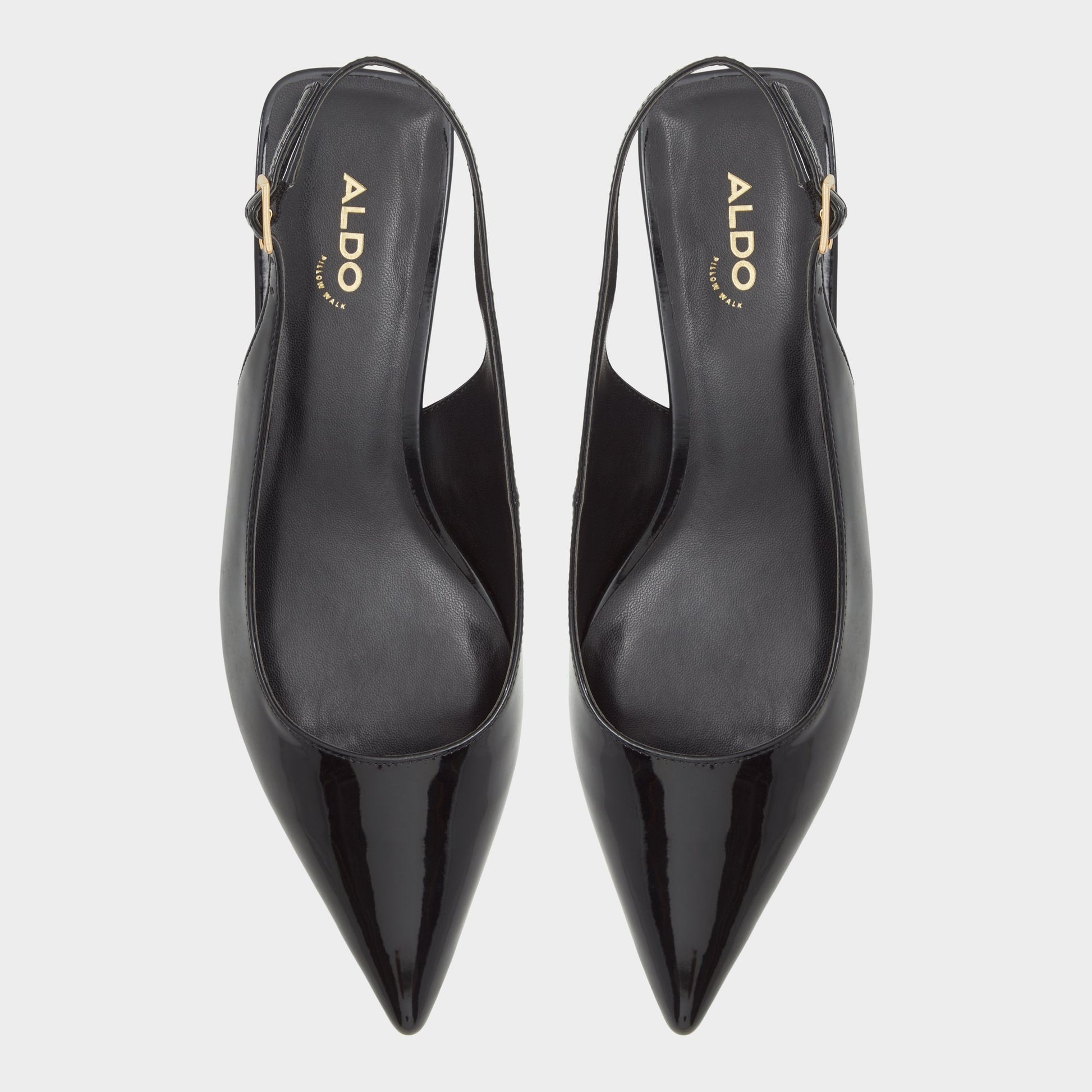 Top-down view of the Black Lennoxie Slingback heel