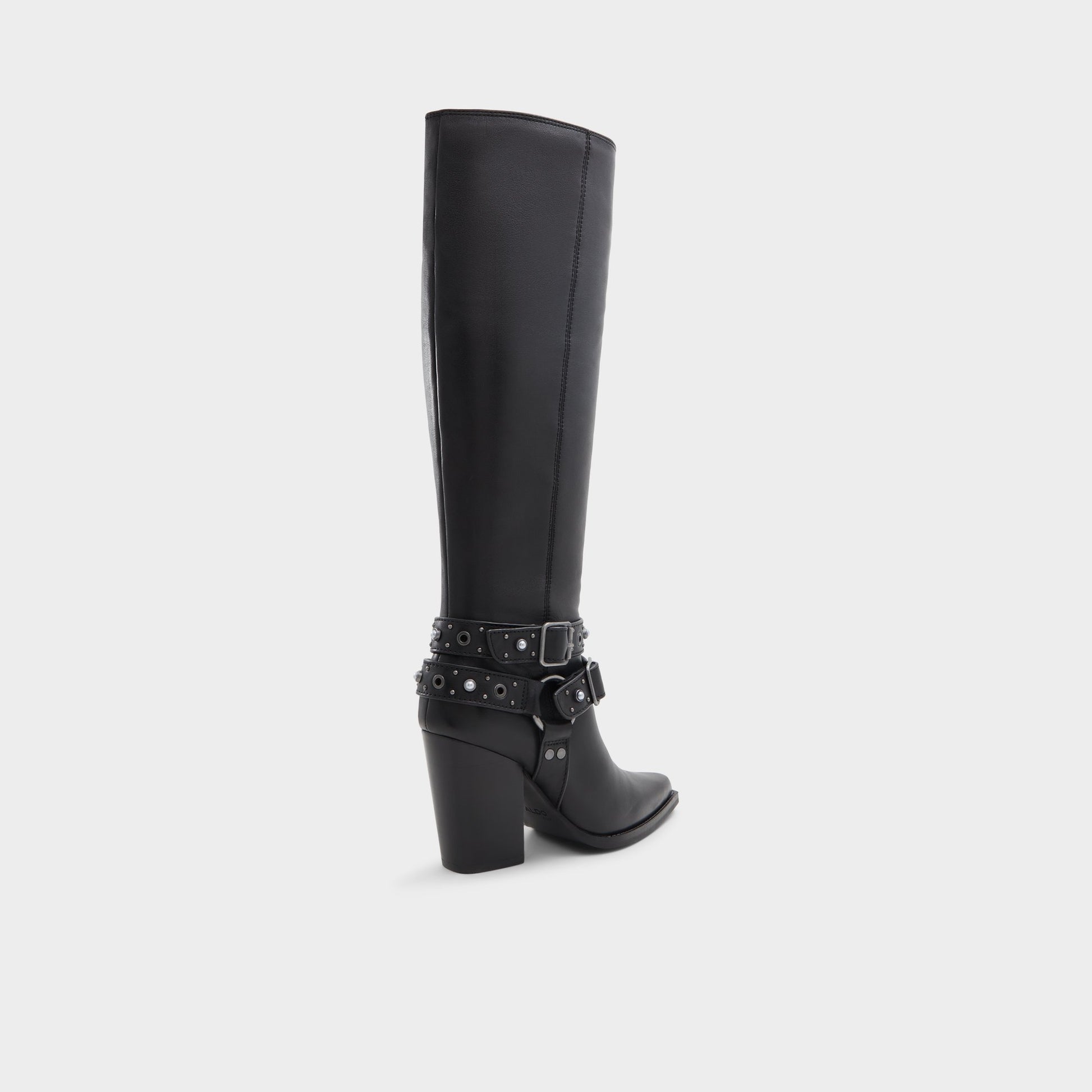 Three-quarter angle of Other Black Thelidan-wc Knee-high boot's back side