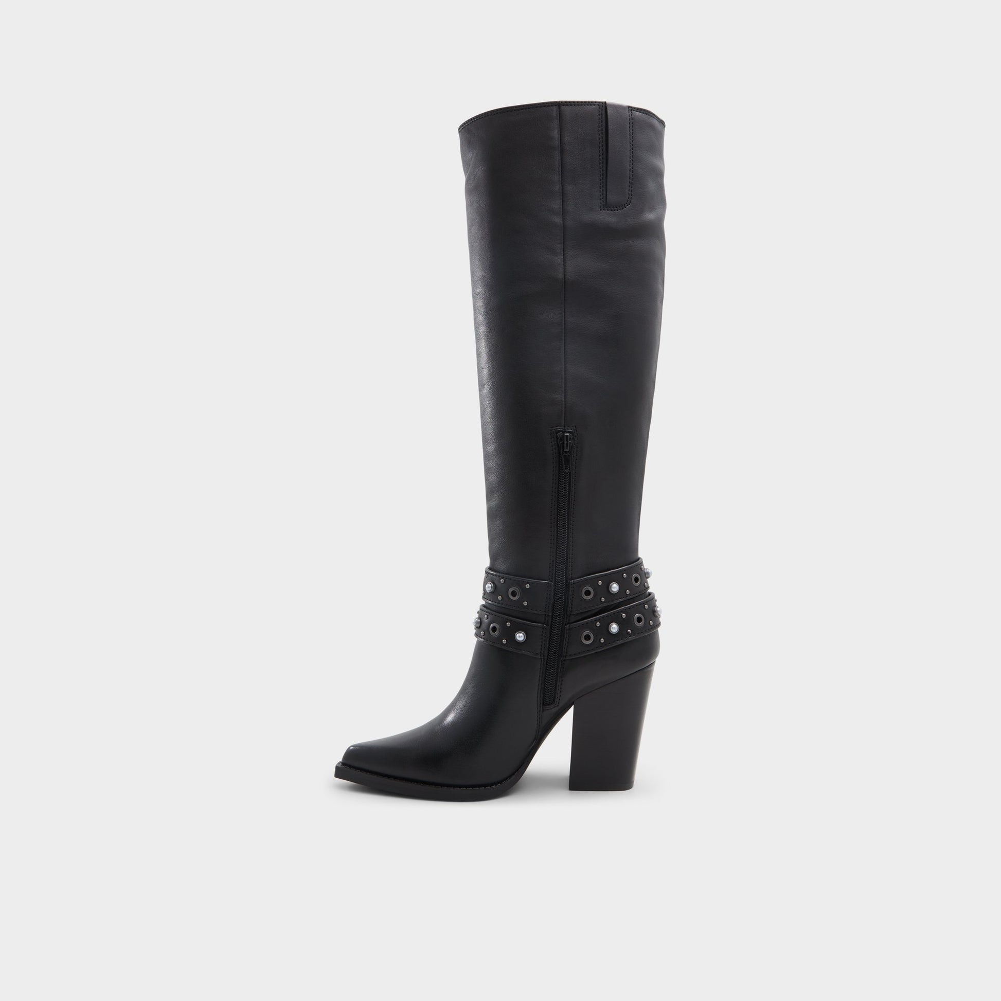 Side view of Other Black Thelidan-wc Knee-high boot
