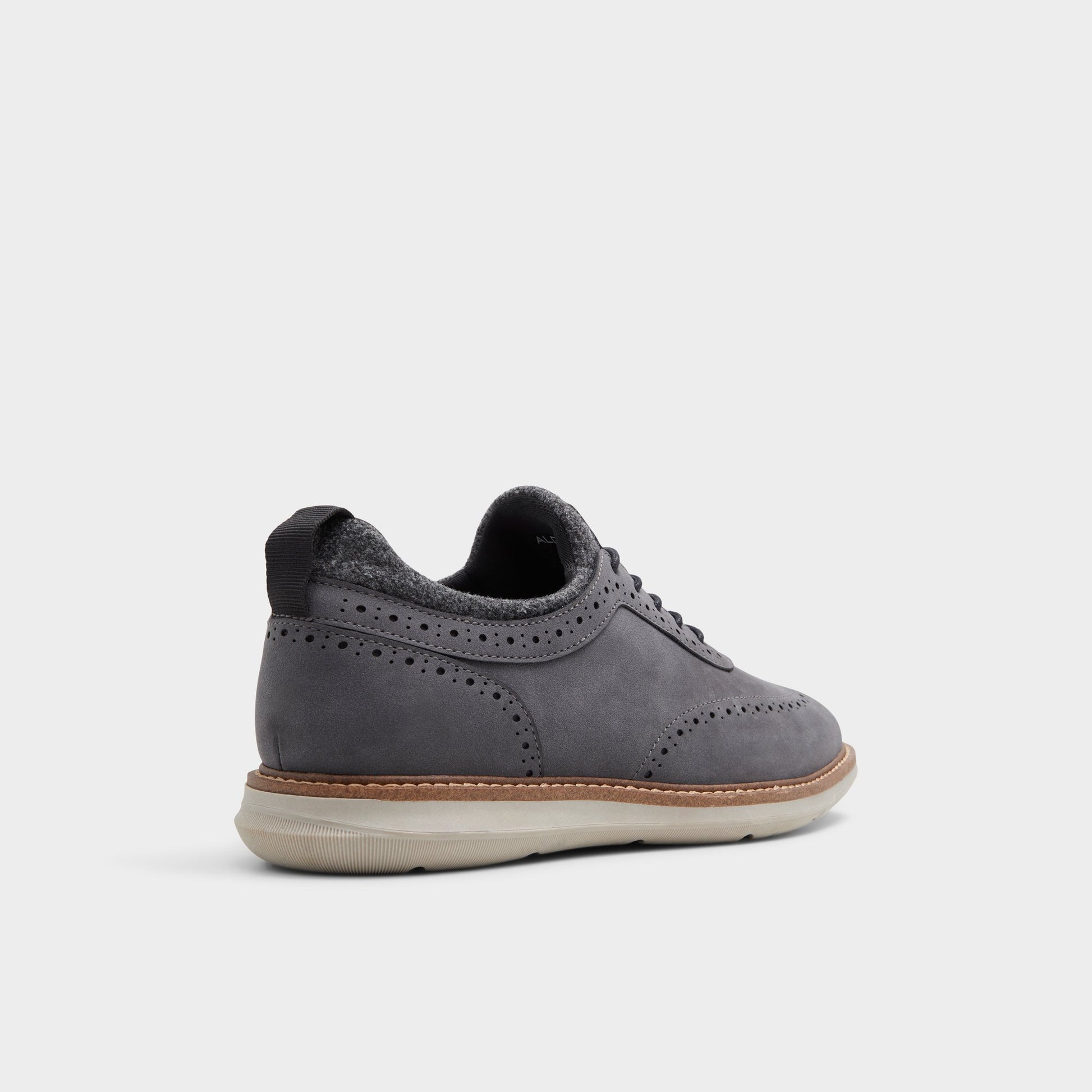 Three-quarter angle of Grey Kalister Oxford shoe's back side