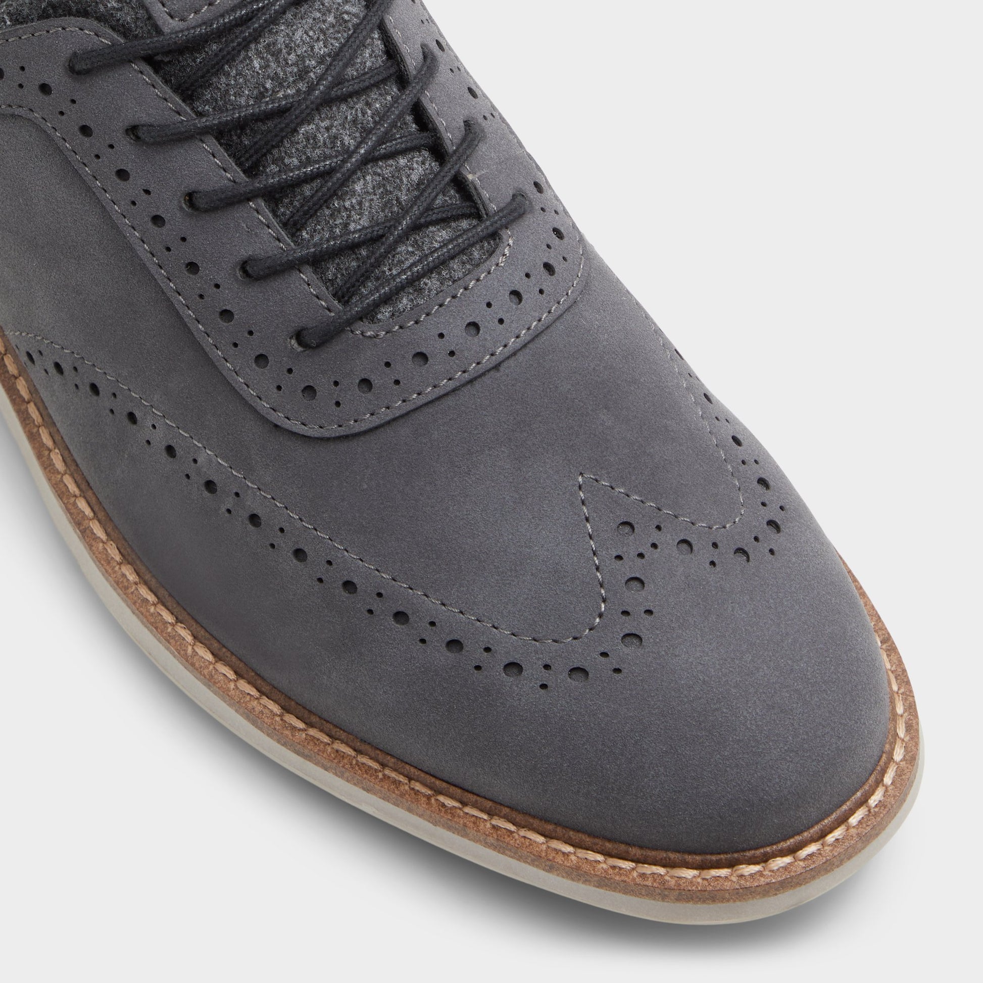 Close-up of the Grey Kalister Oxford shoe