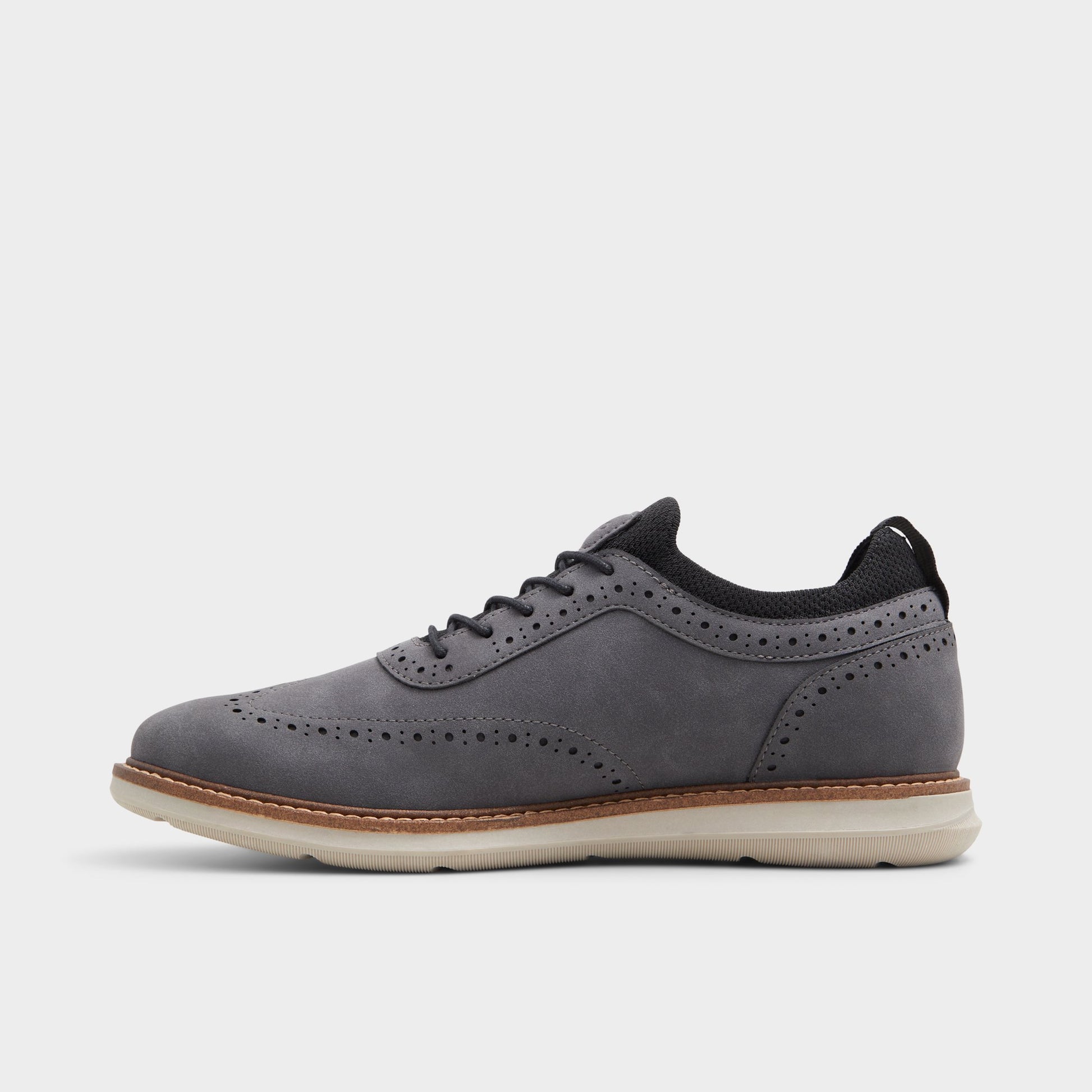 Side view of Dark Grey Kalister Oxford shoe