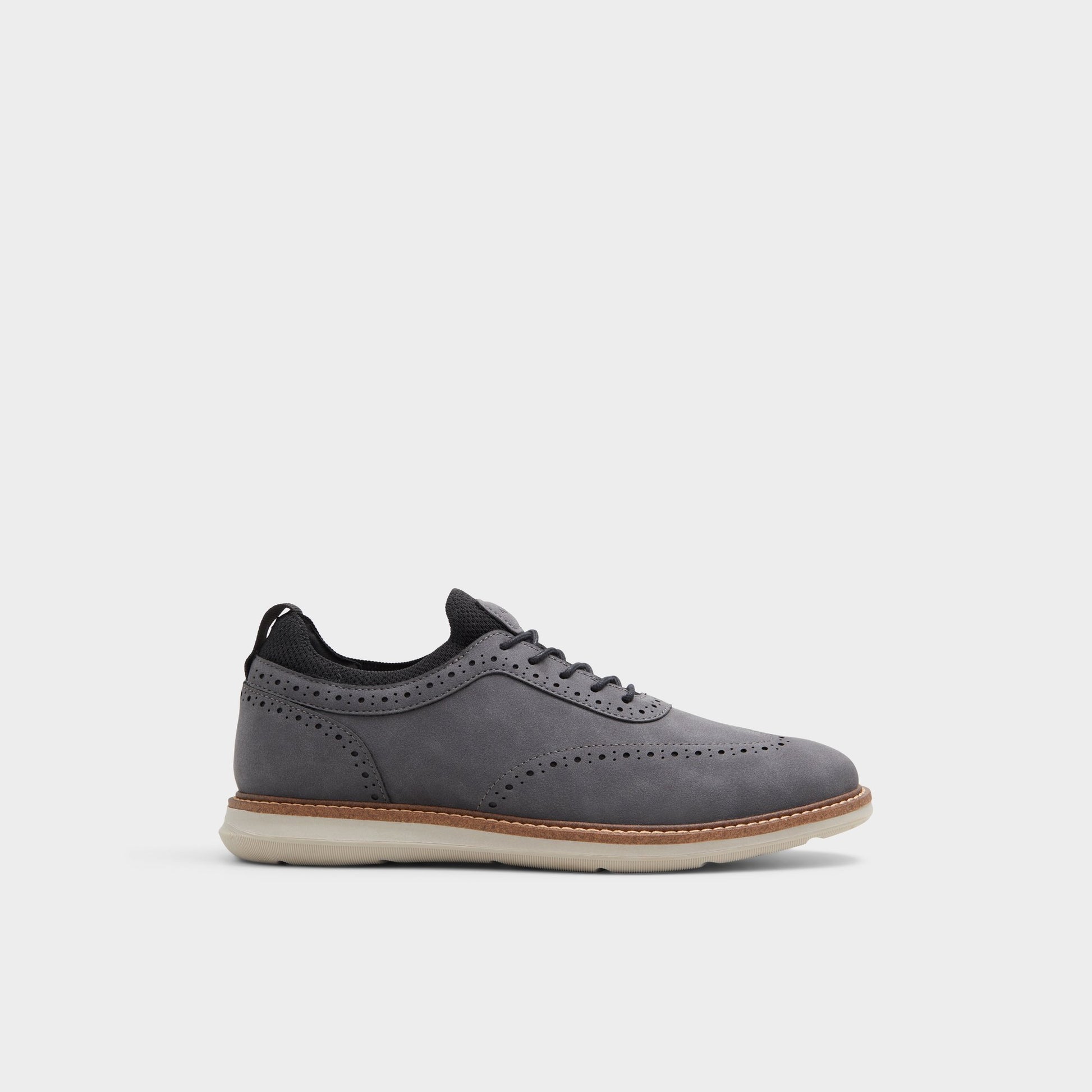 Main View of Dark Grey Kalister Oxford shoe for Mens