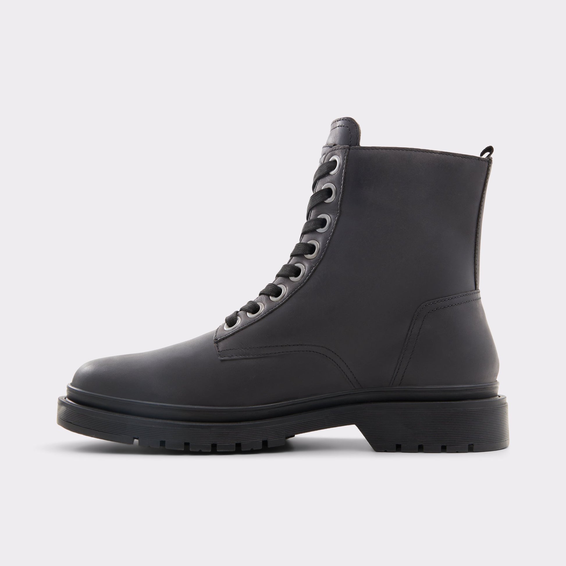 Side view of Open Black Roby Lace-up boot
