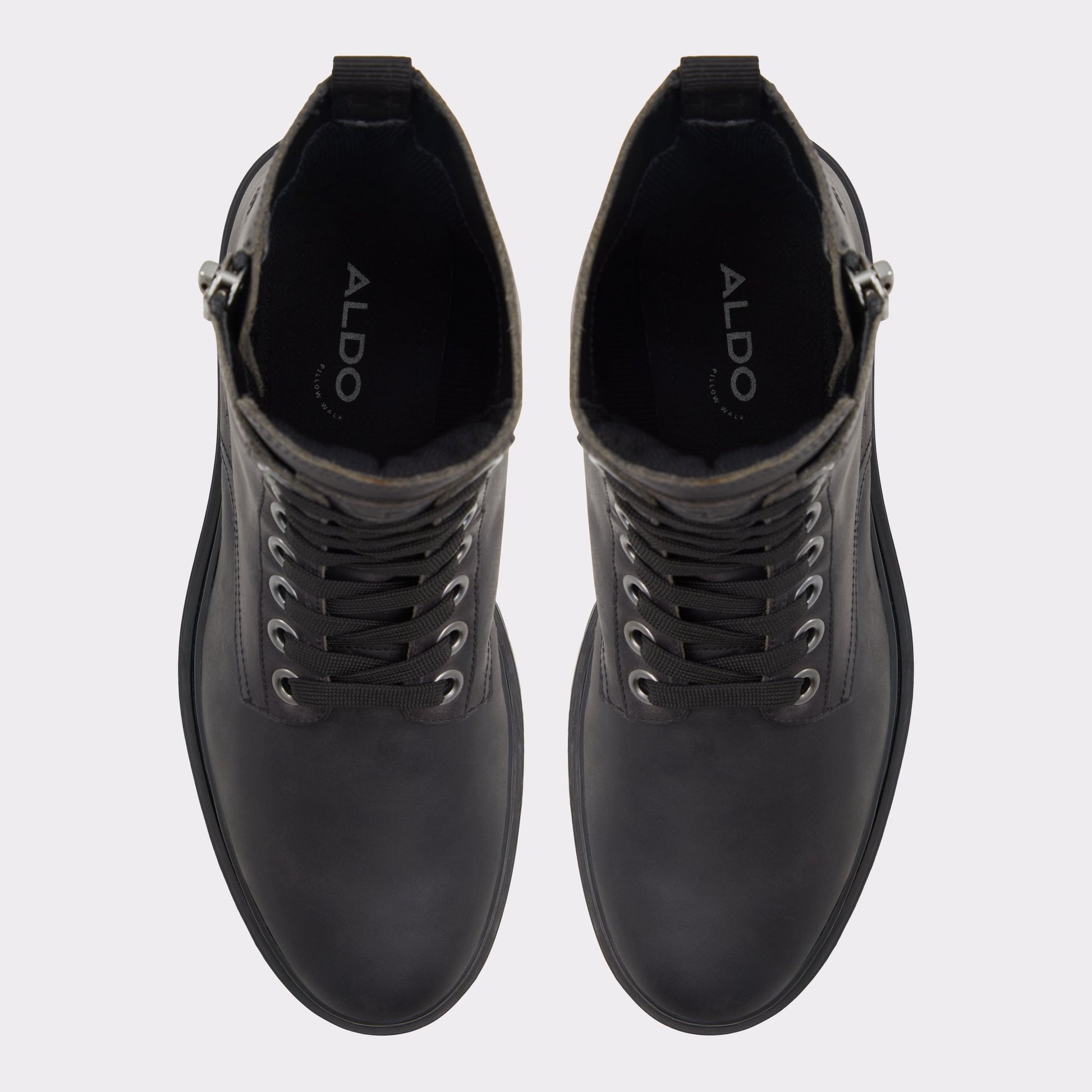 Top-down view of the Open Black Roby Lace-up boot