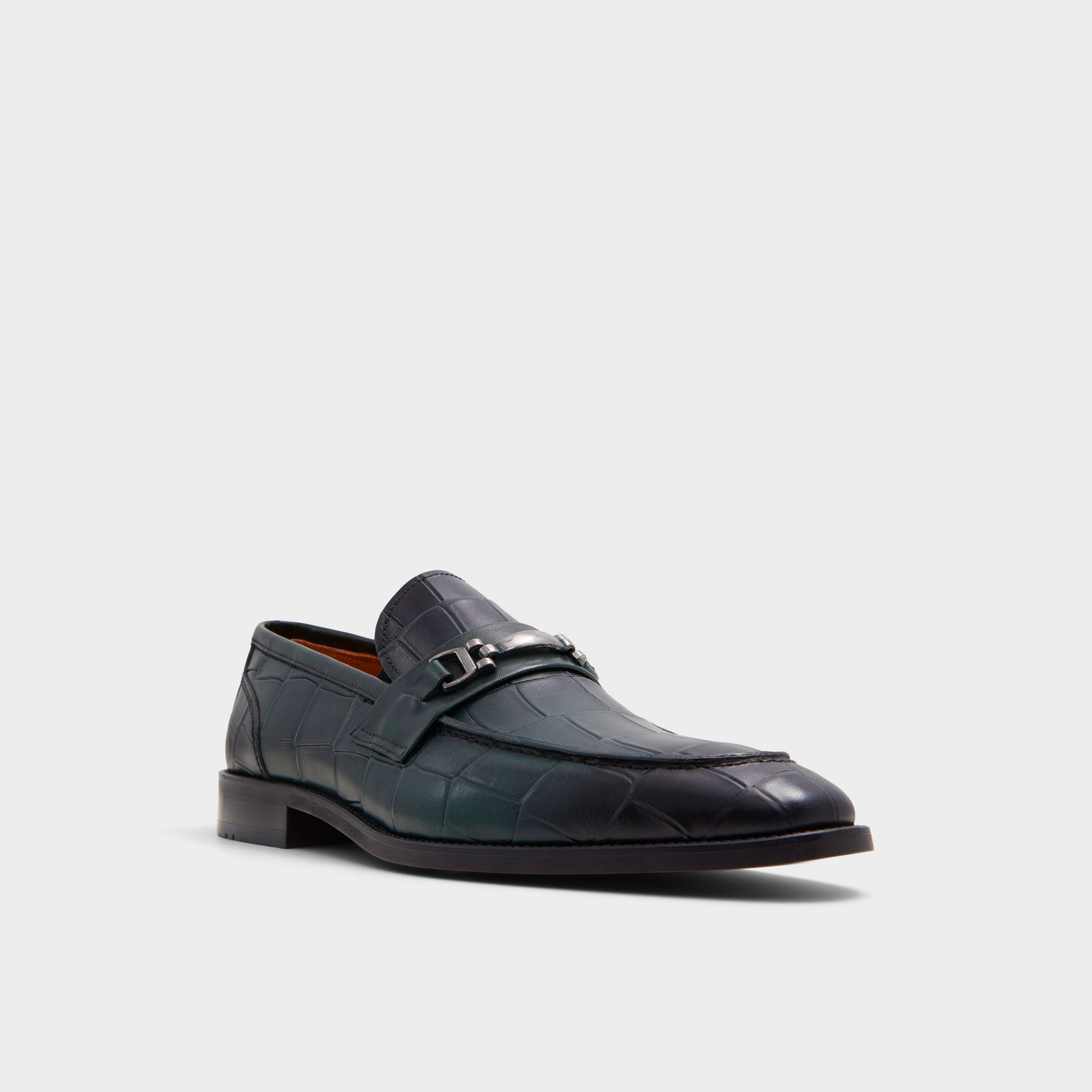 Three-quarter angle of Khaki Liari Loafer's front side
