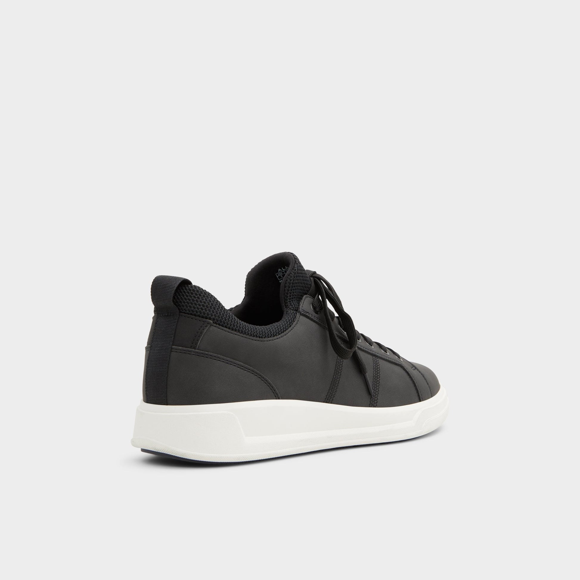 Three-quarter angle of Black Prasien Low top sneaker's back side