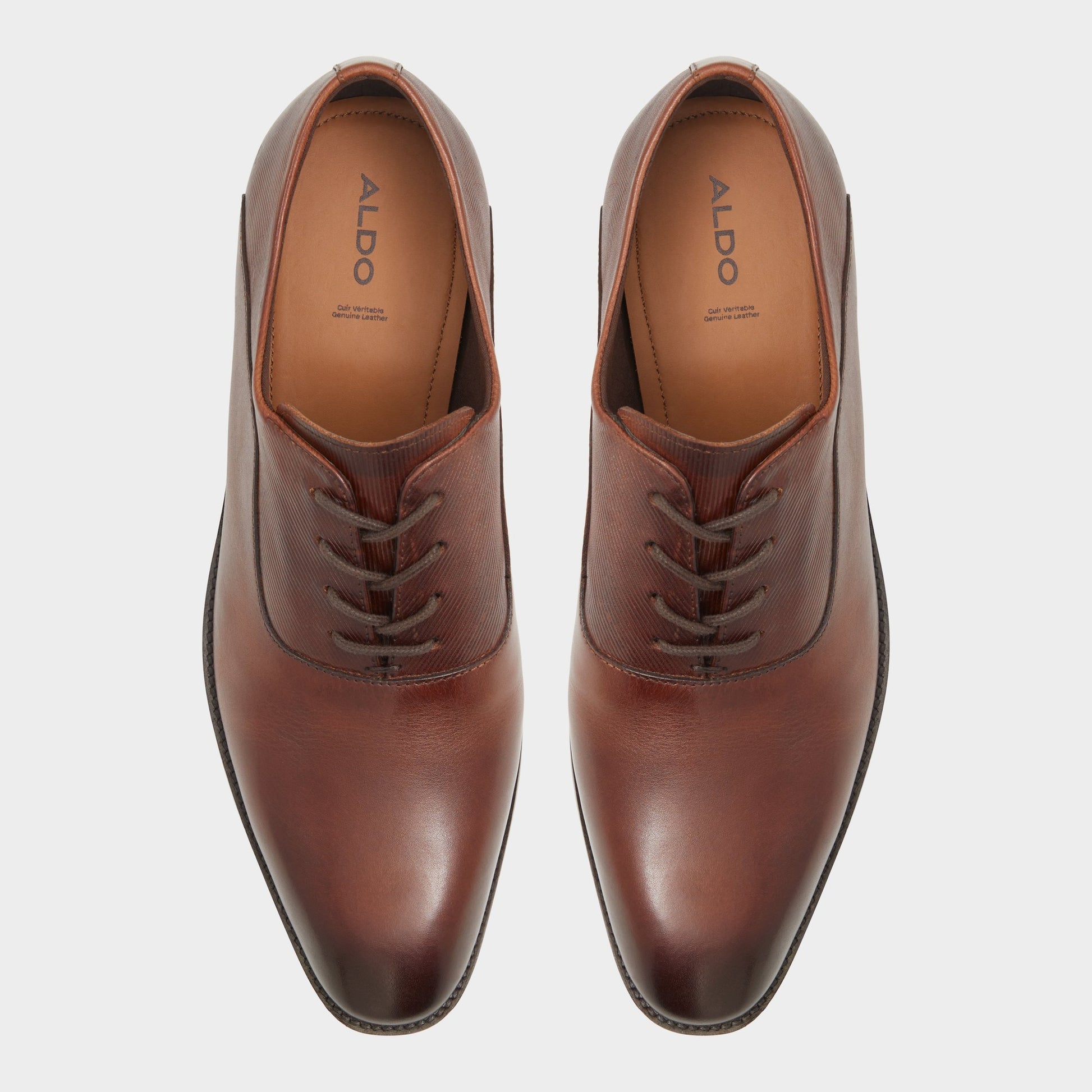 Top-down view of the Dark Brown Morio Oxford shoe