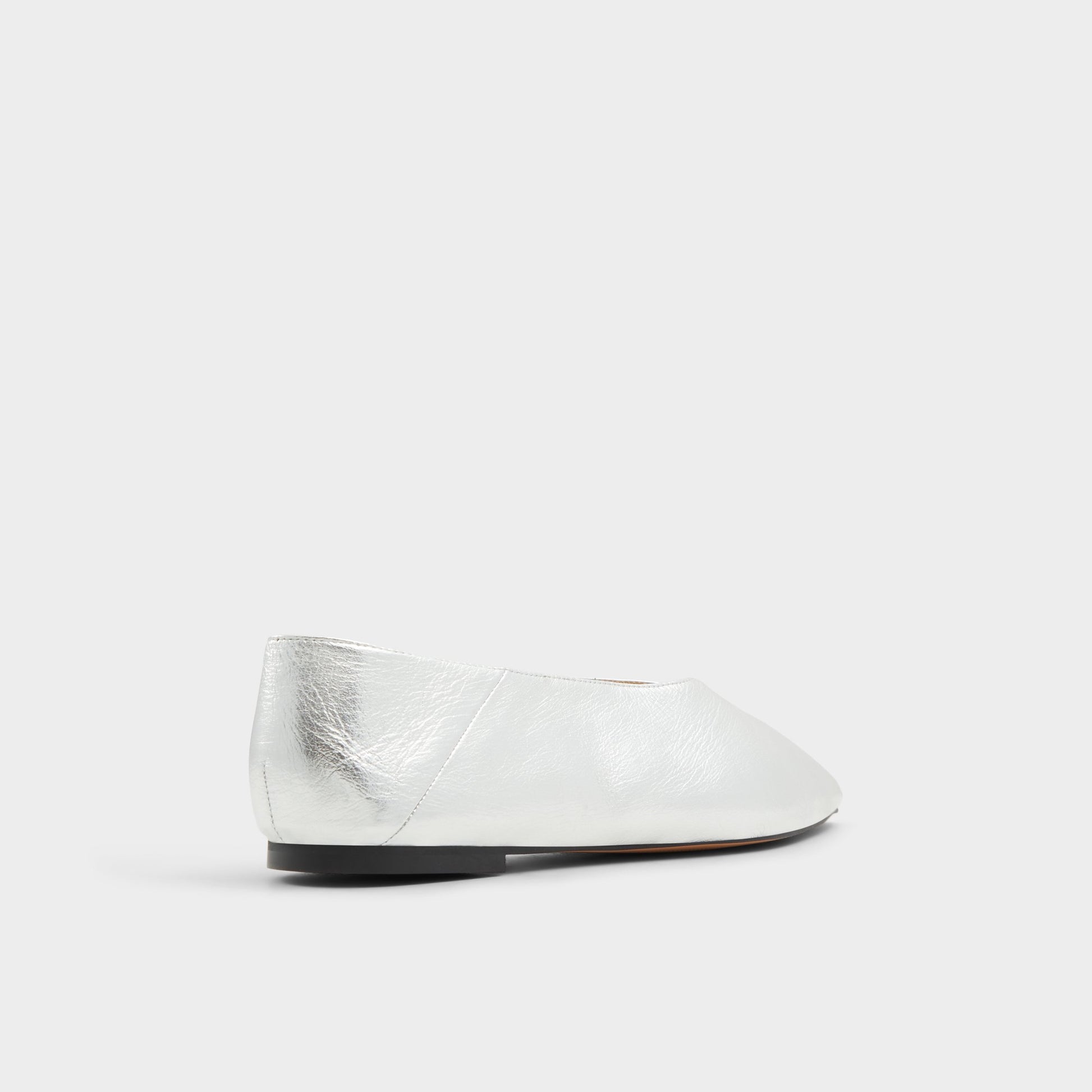 Three-quarter angle of Silver Zolissa Ballet flat's back side